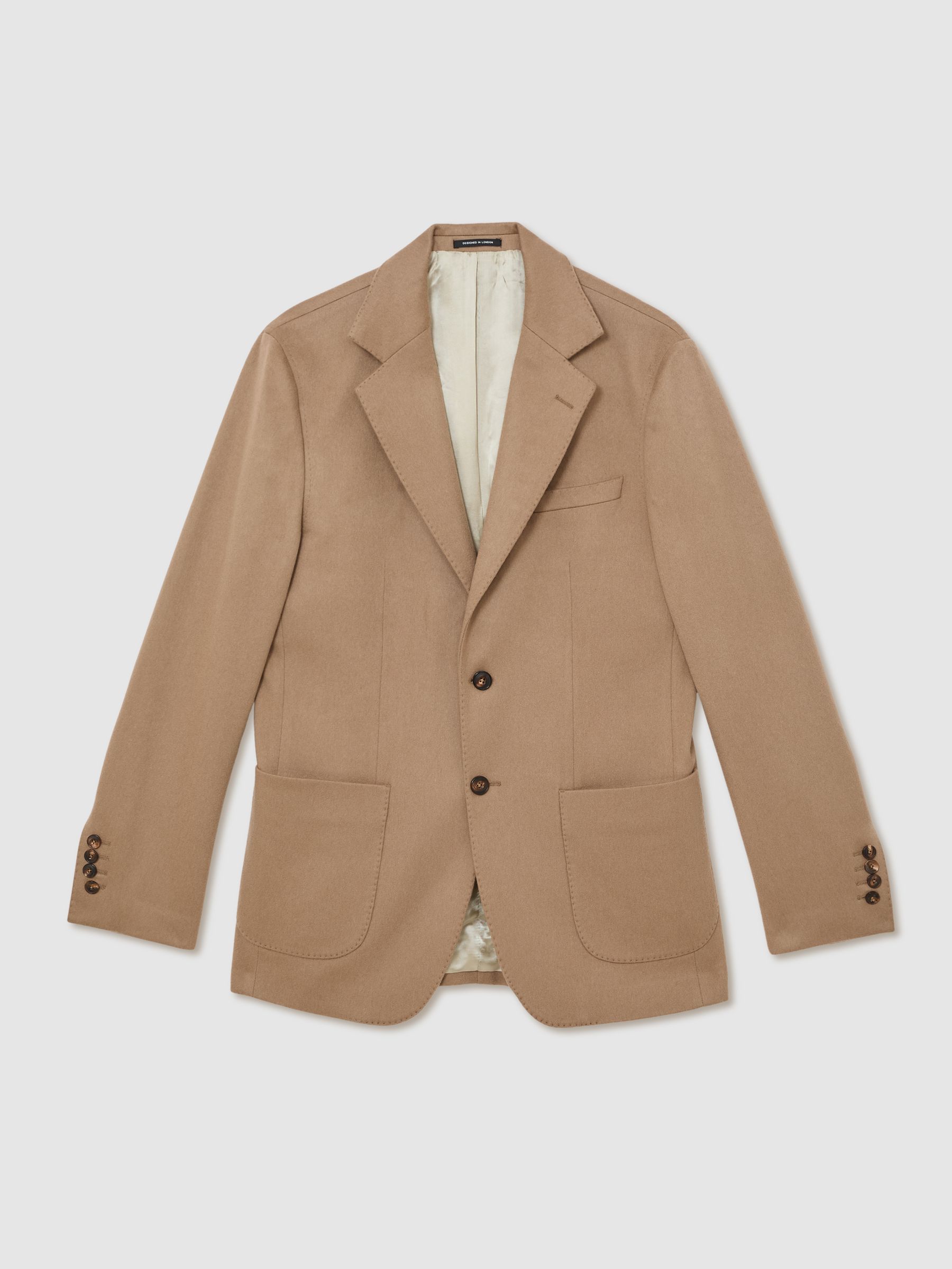 Atelier Cashmere Single-Breasted Blazer Tailored-Fit in Camel