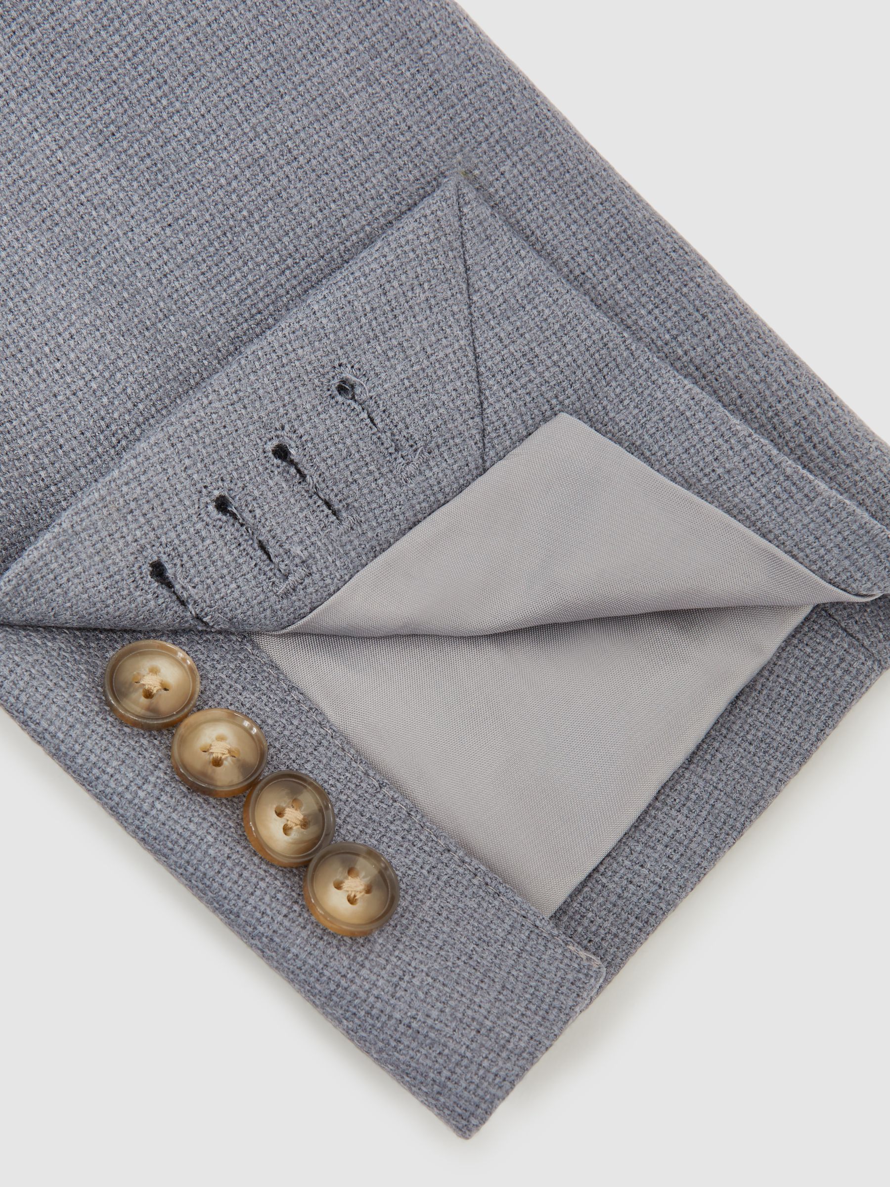 Slim-Fit Double-Breasted Blazer Wool-Blend in Airforce Blue