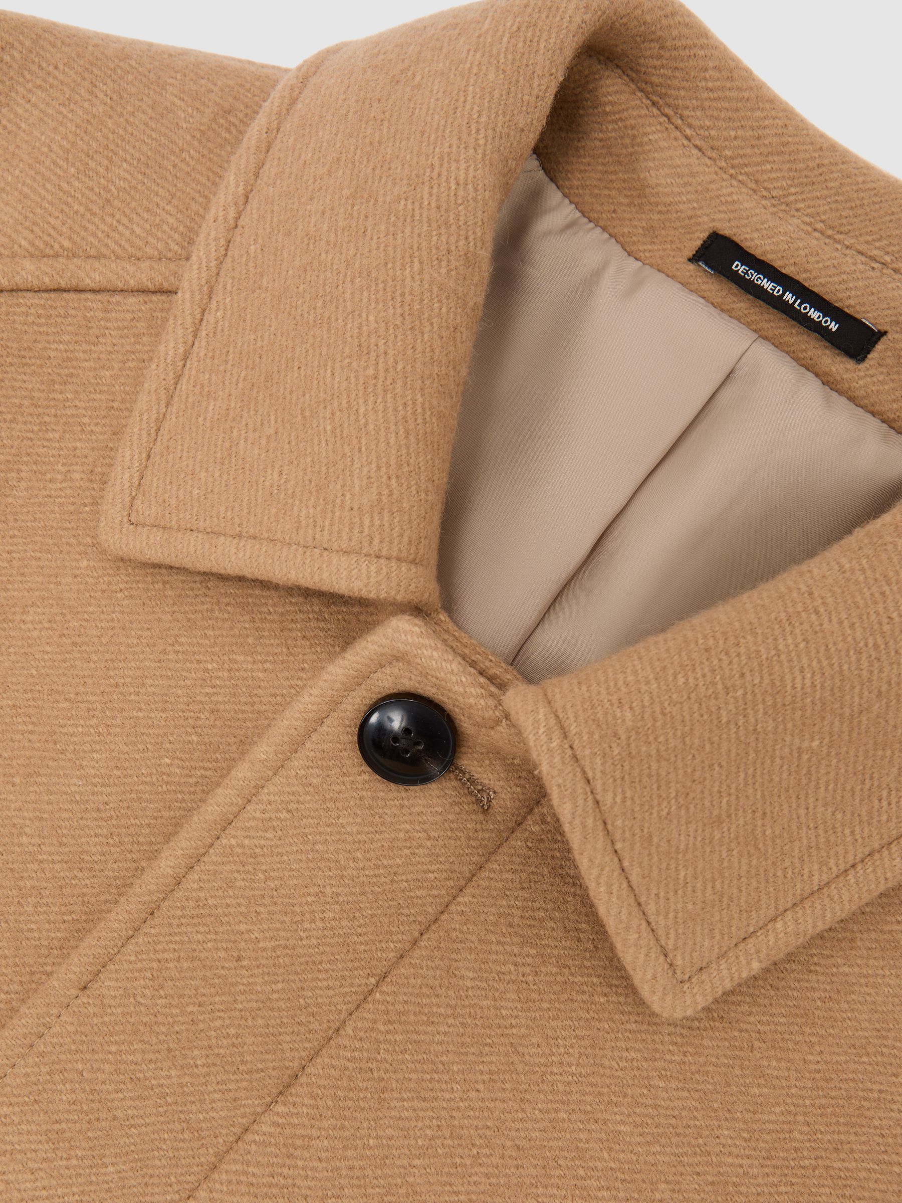 Atelier Wool-Blend Raglan Overcoat in Camel Brown