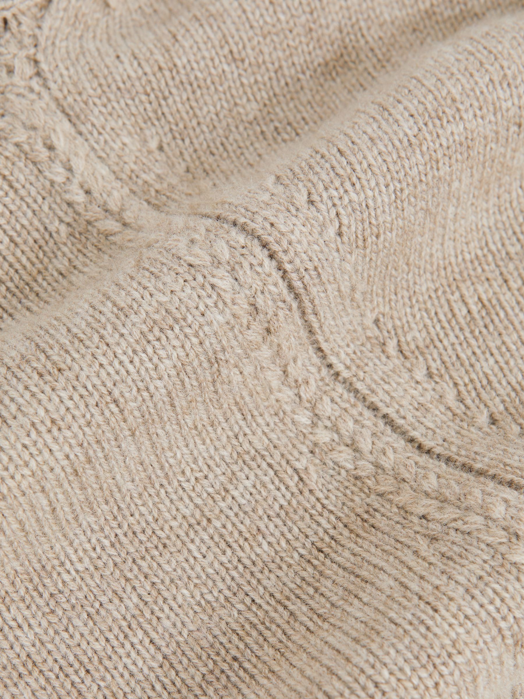 Wool-Cashmere Crew-Neck Jumper in Stone