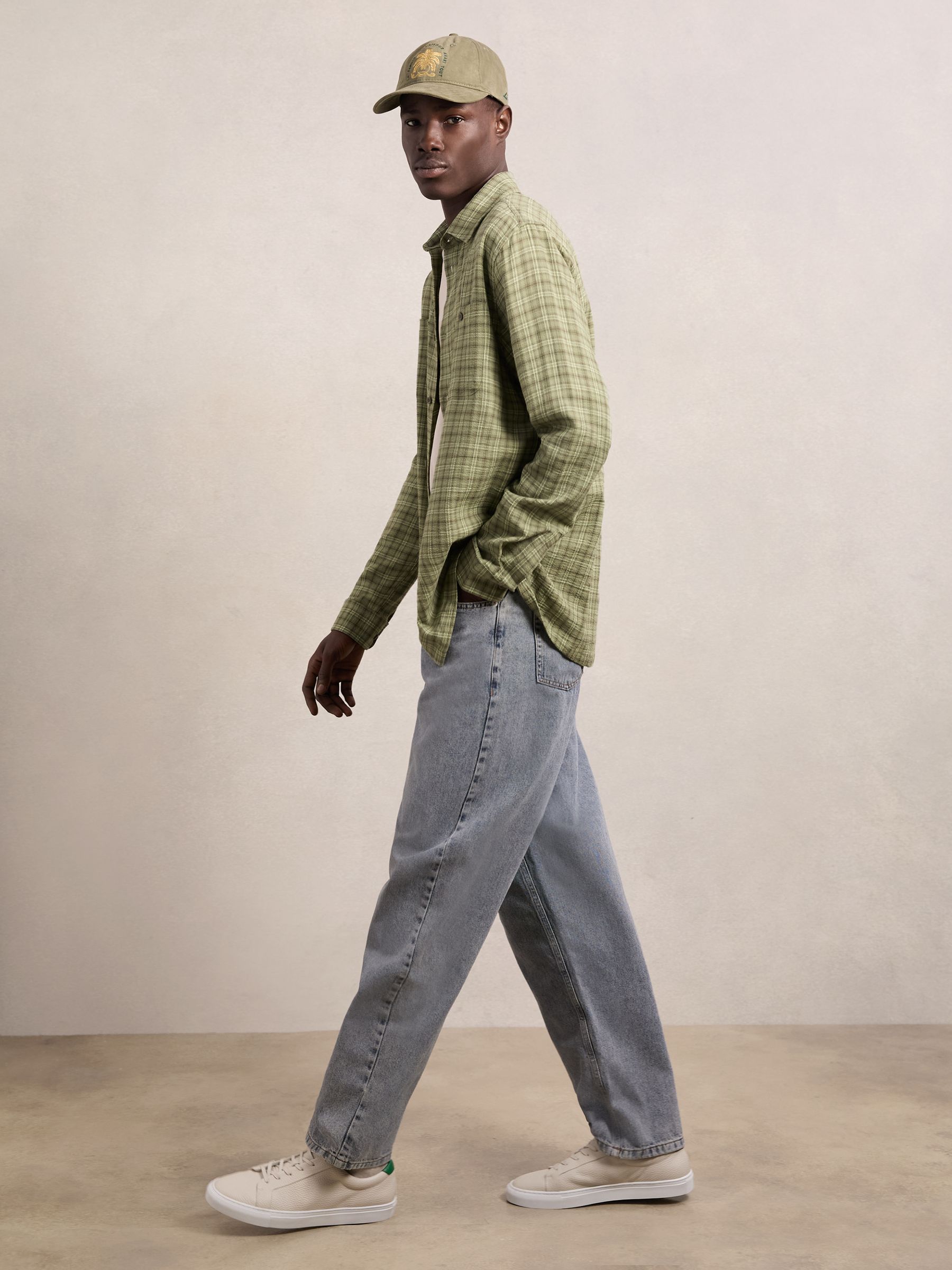 Check Shirt in Olive Night