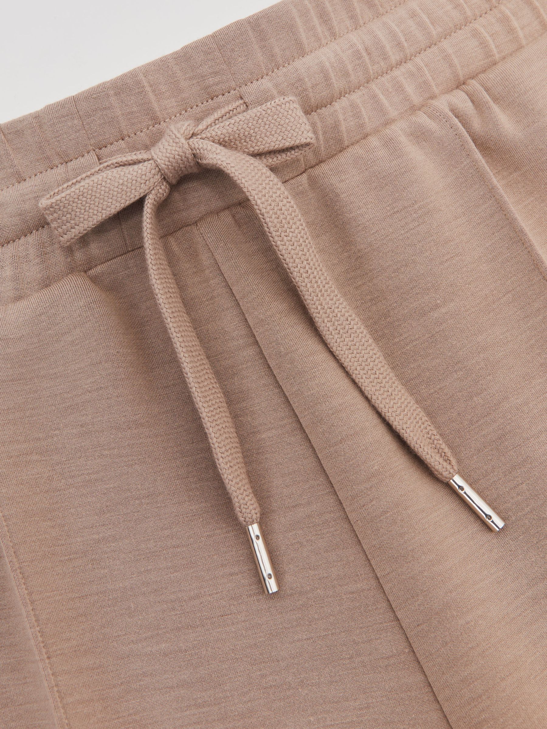 Modal-Blend Interlock Wide-Leg Joggers in Taupe Neutral