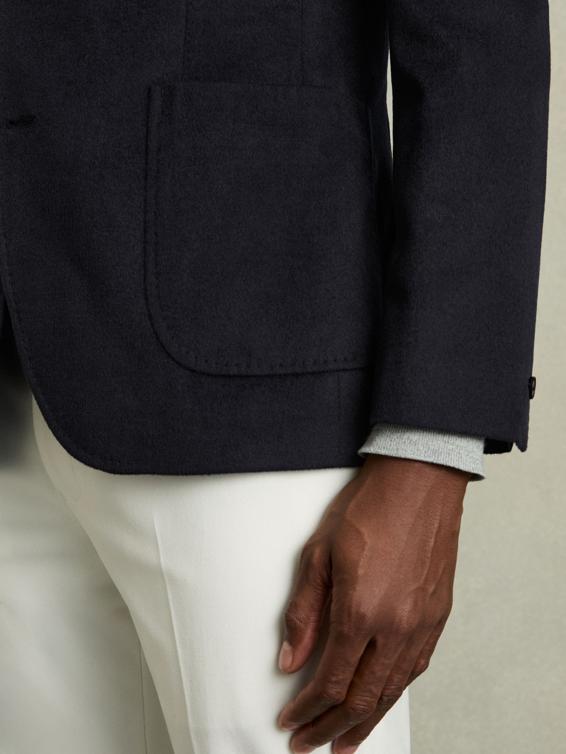 Single-Breasted Blazer With Gilet Insert Tailored-Fit in Navy