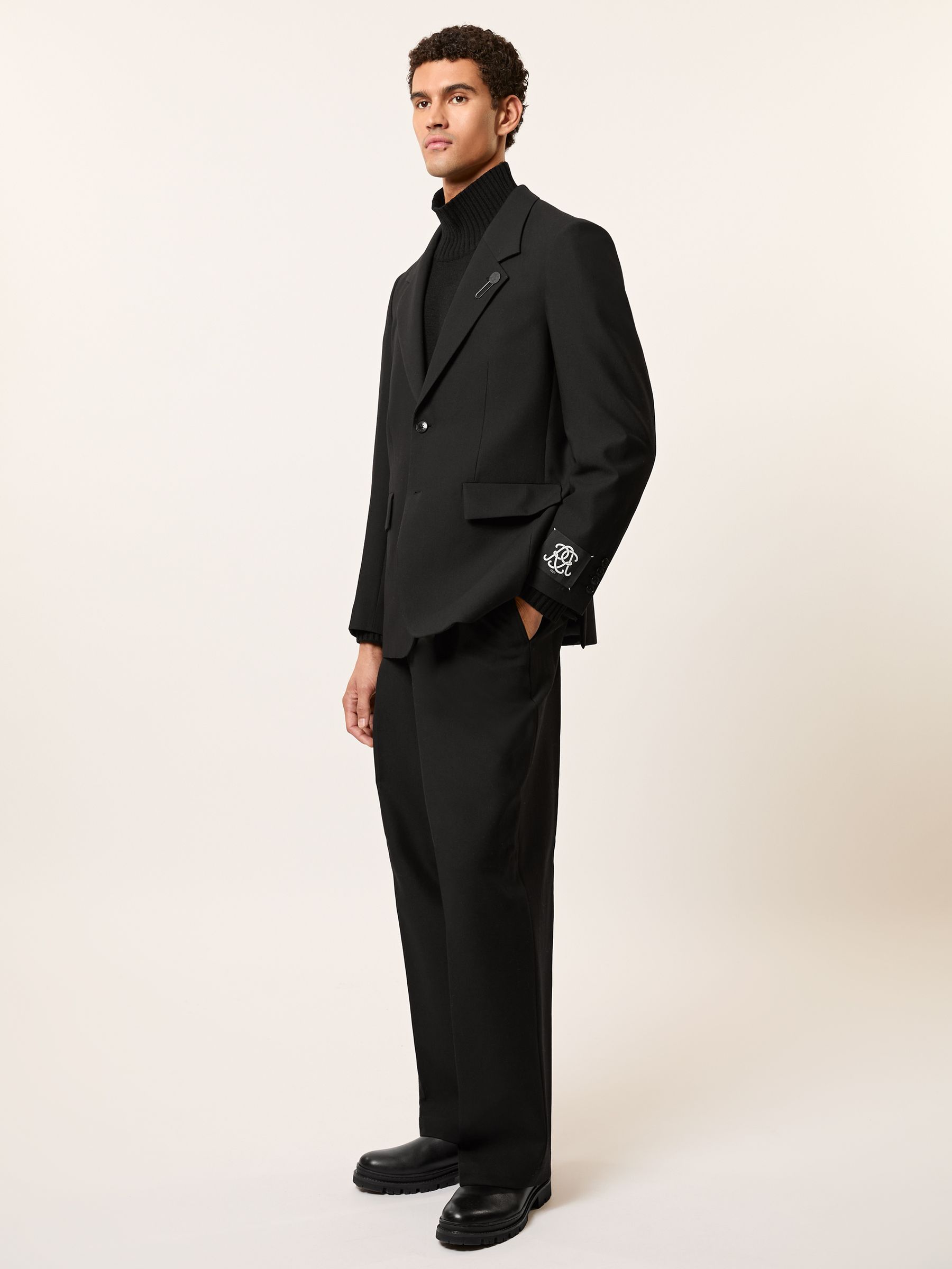 Monogram Relaxed Single-Breasted Blazer in Black