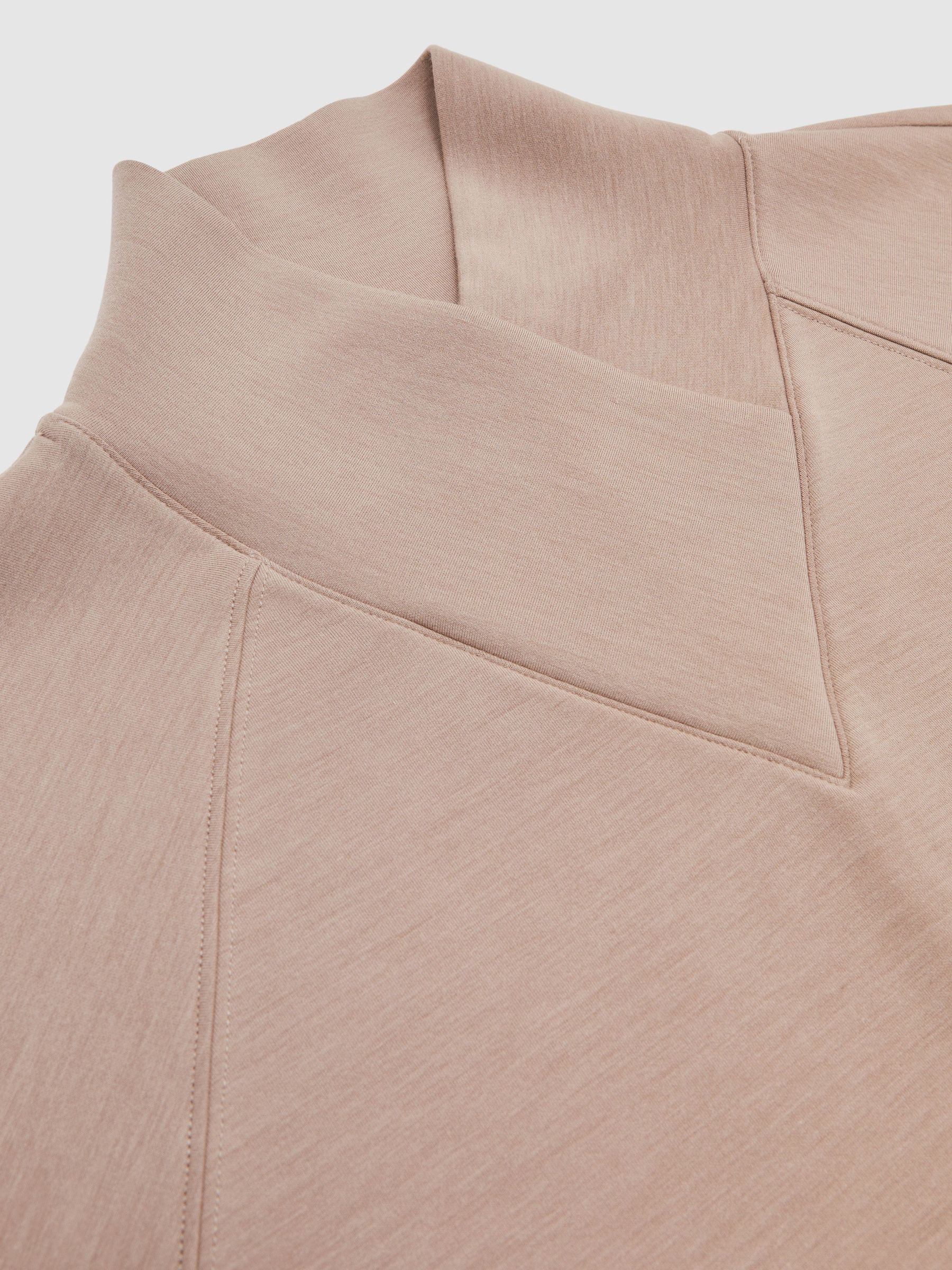Modal-Blend Interlock Shawl Sweatshirt in Taupe Neutral