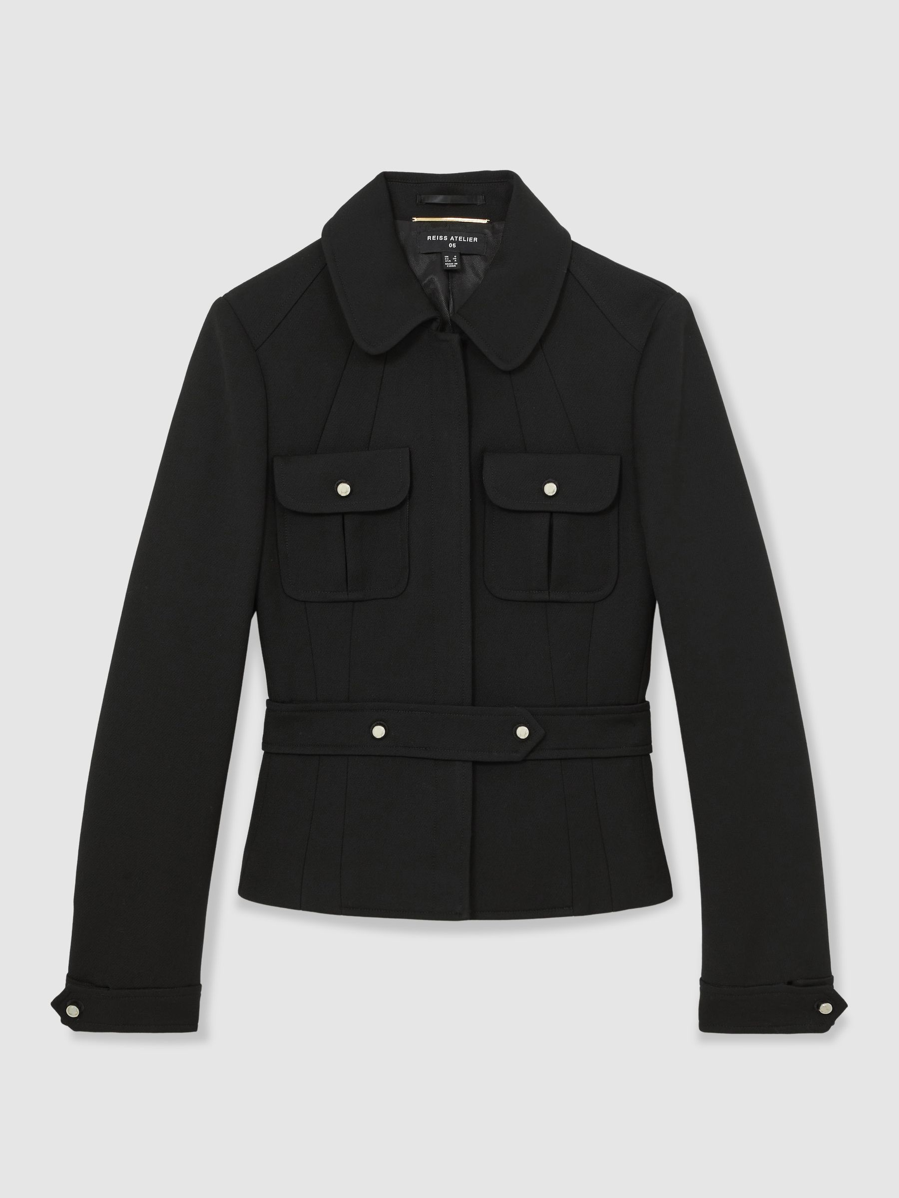 Atelier Wool Belted Jacket in Black