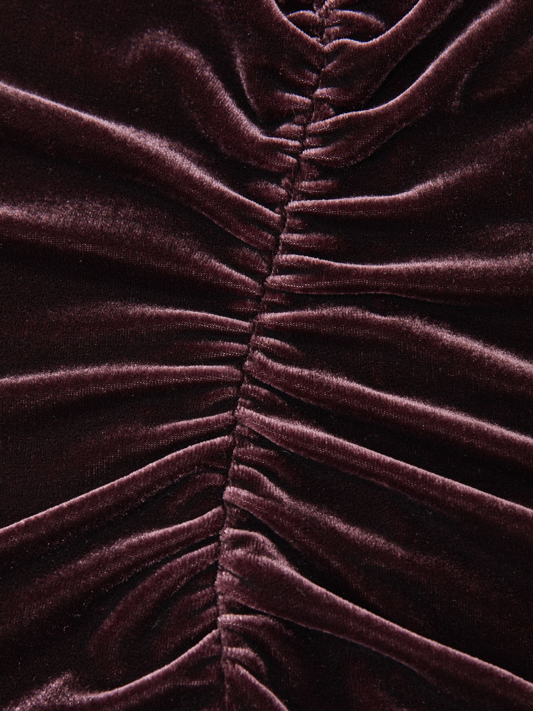 Velvet Off-Shoulder Top in Plum Purple