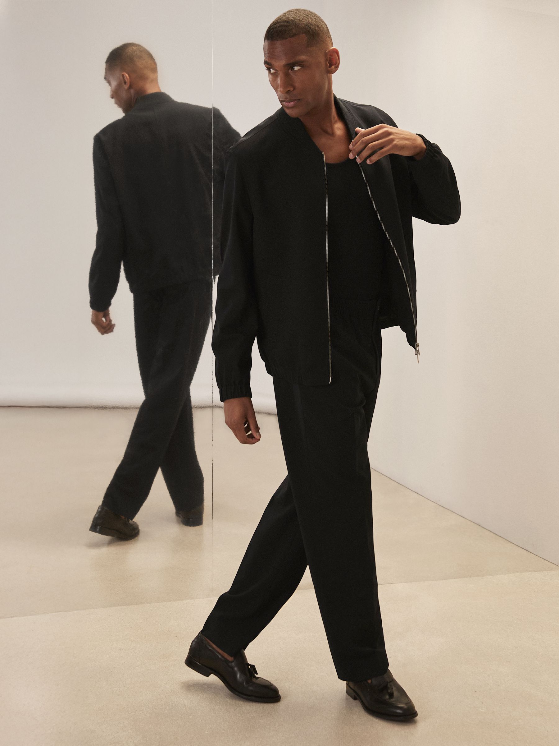 Reiss | Royal Ballet Wide-Leg Trousers in Black