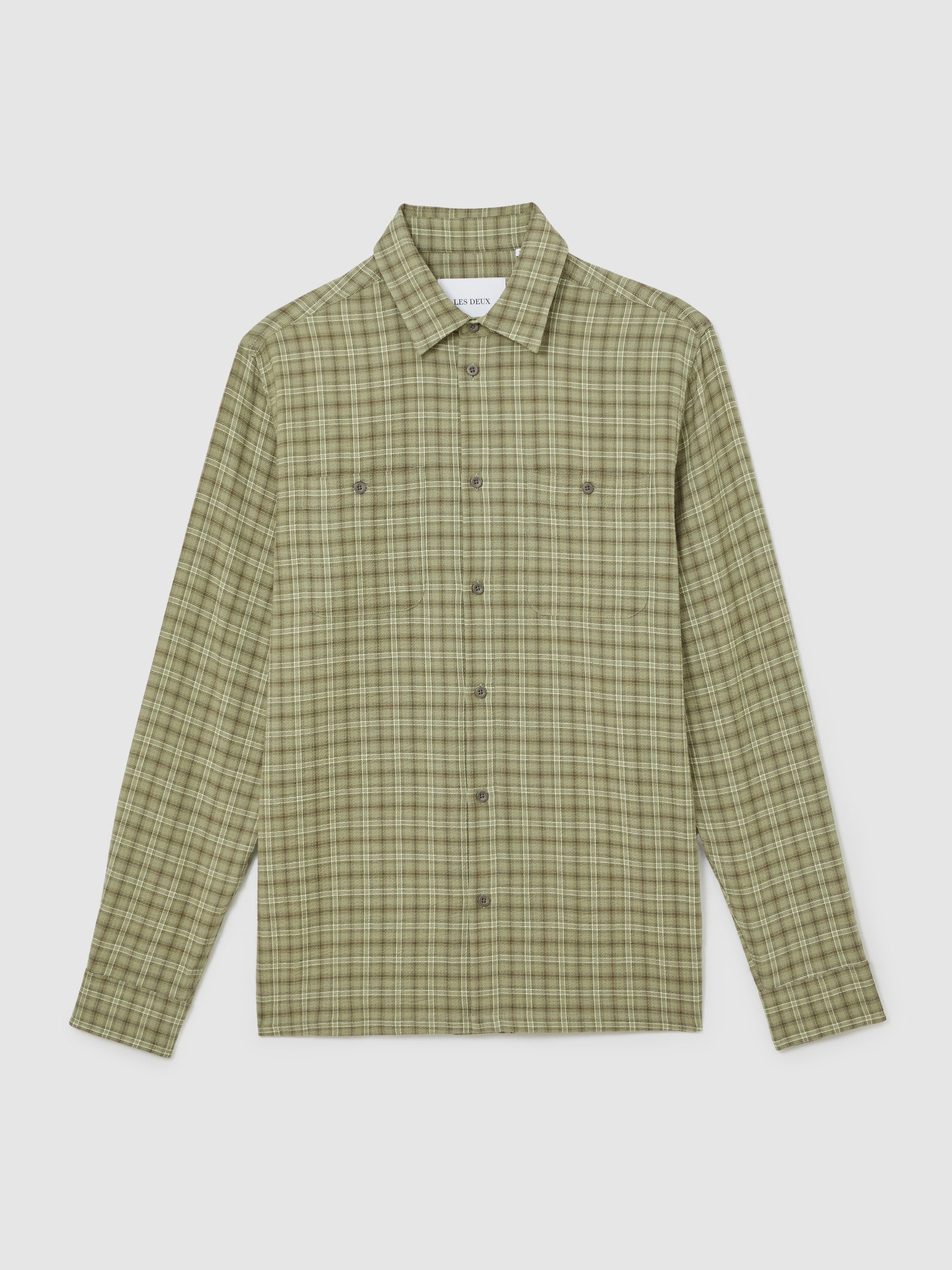Check Shirt in Olive Night