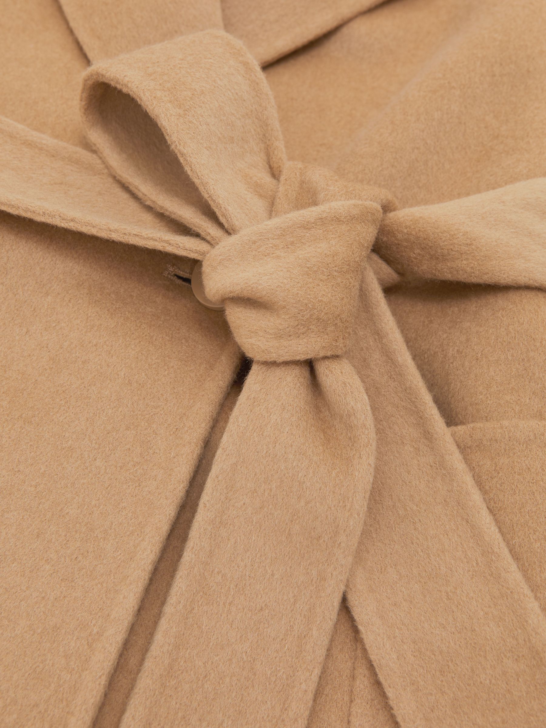 Double-Breasted Blindseam Coat Wool-Blend in Camel