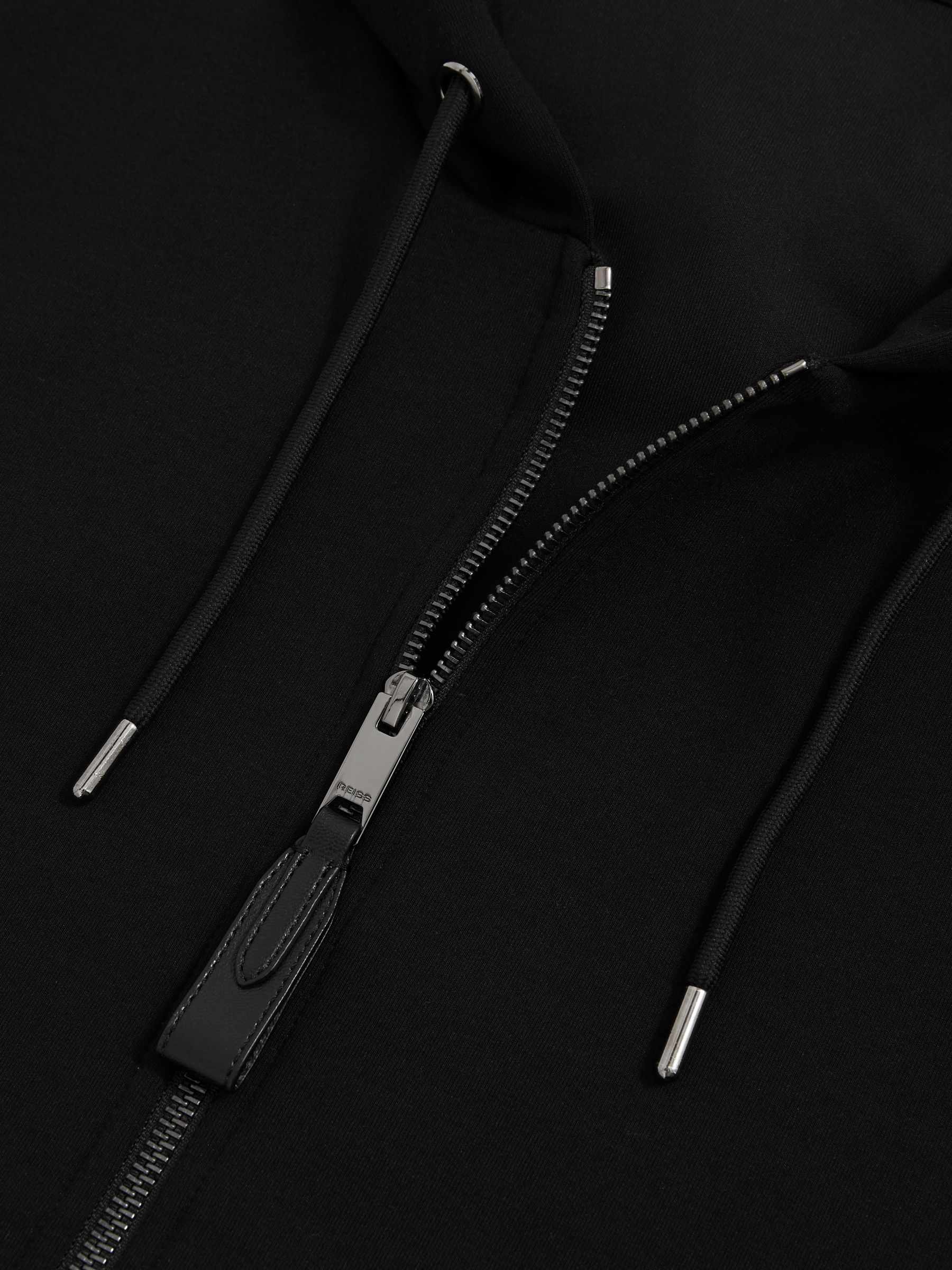 Interlock Zip-Through Hoodie in Black