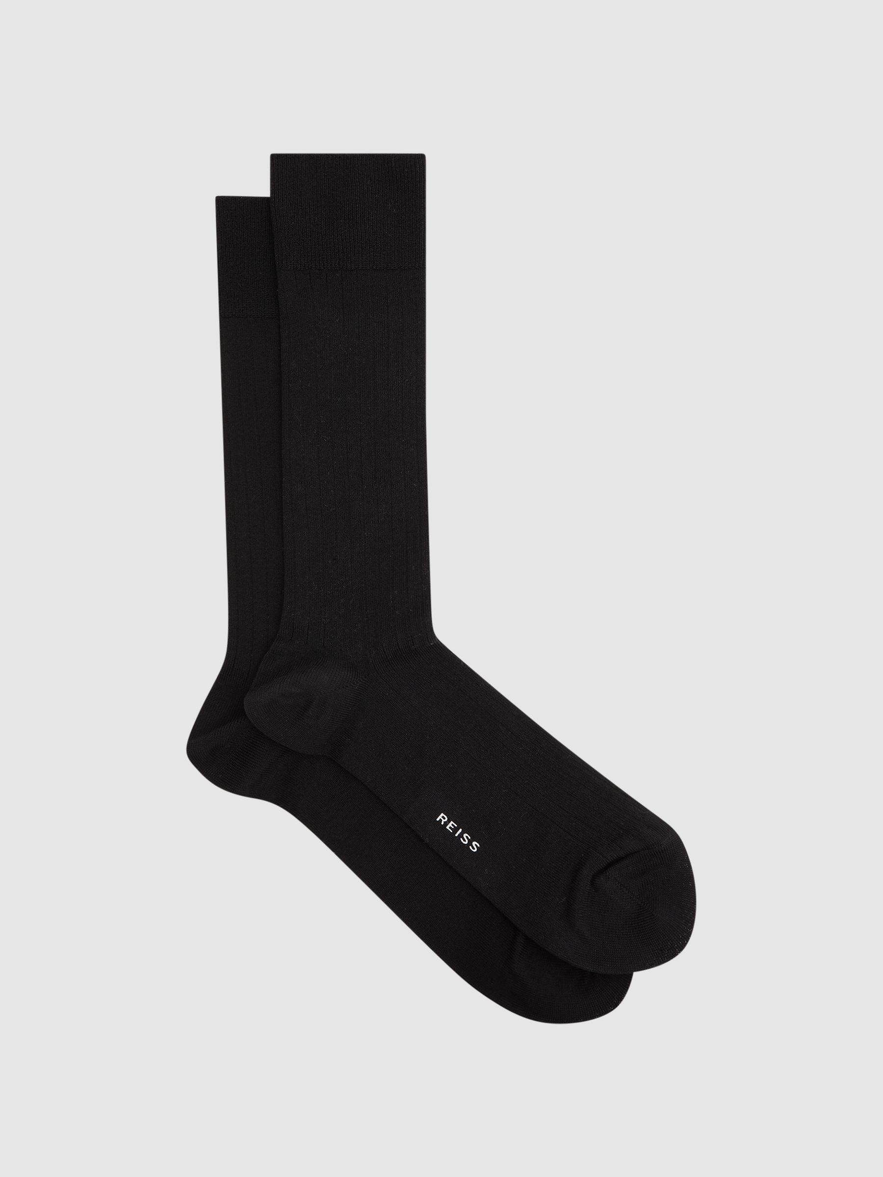 Ribbed Socks in Charcoal