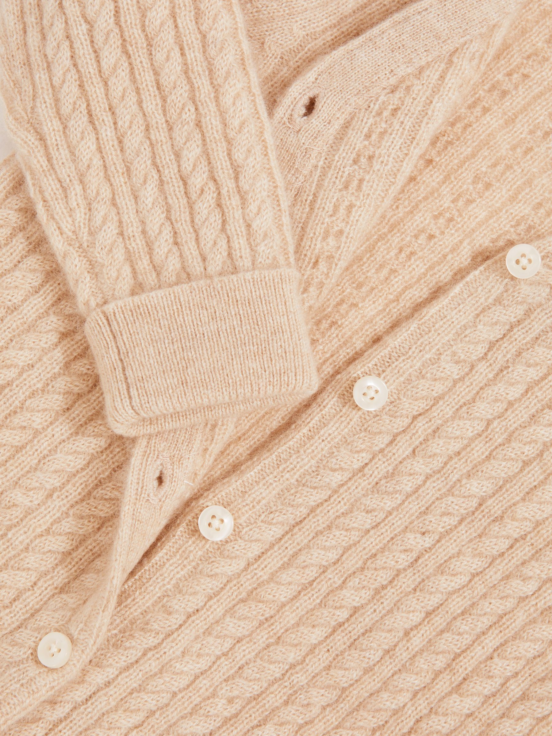 100% Cashmere Cable-Knit Sleepsuit in Neutral