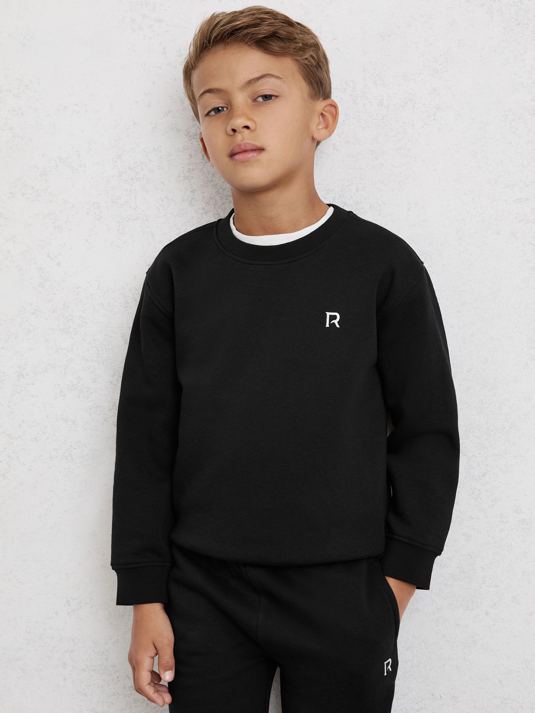 3-9 yrs Logo Sweatshirt and Joggers Set Cotton-Blend in Black