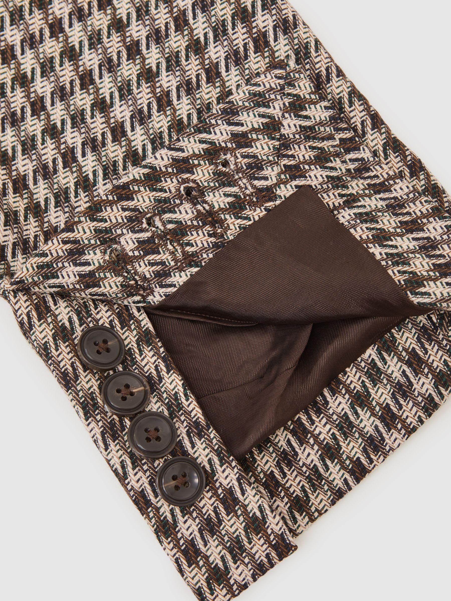 Atelier Check Single-Breasted Blazer Wool Tailored-Fit in Brown