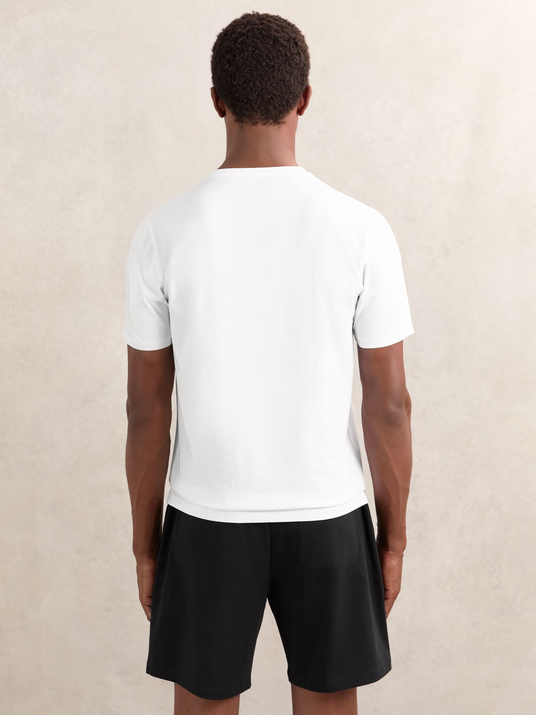 Stretch-Cotton Loungewear T-Shirts 2 Pack in Black/White