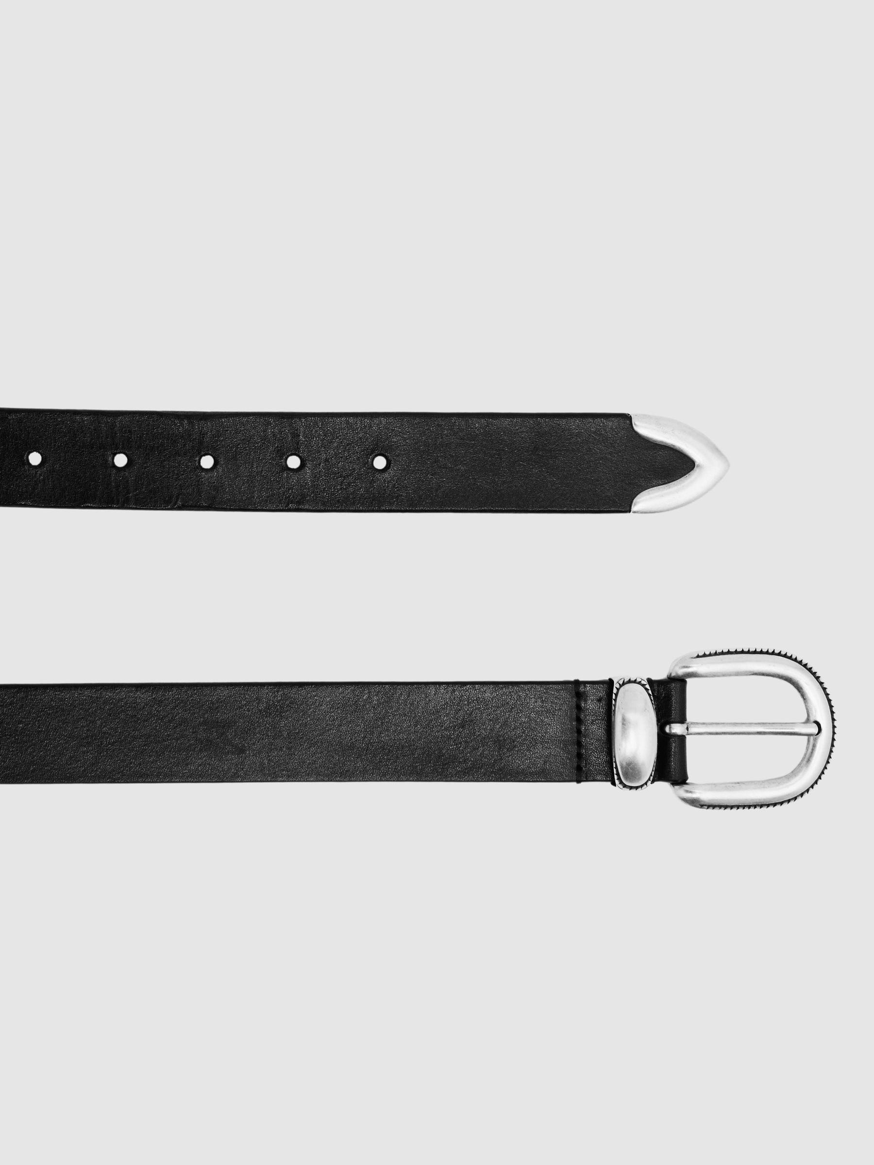 Leather Western Belt in Black