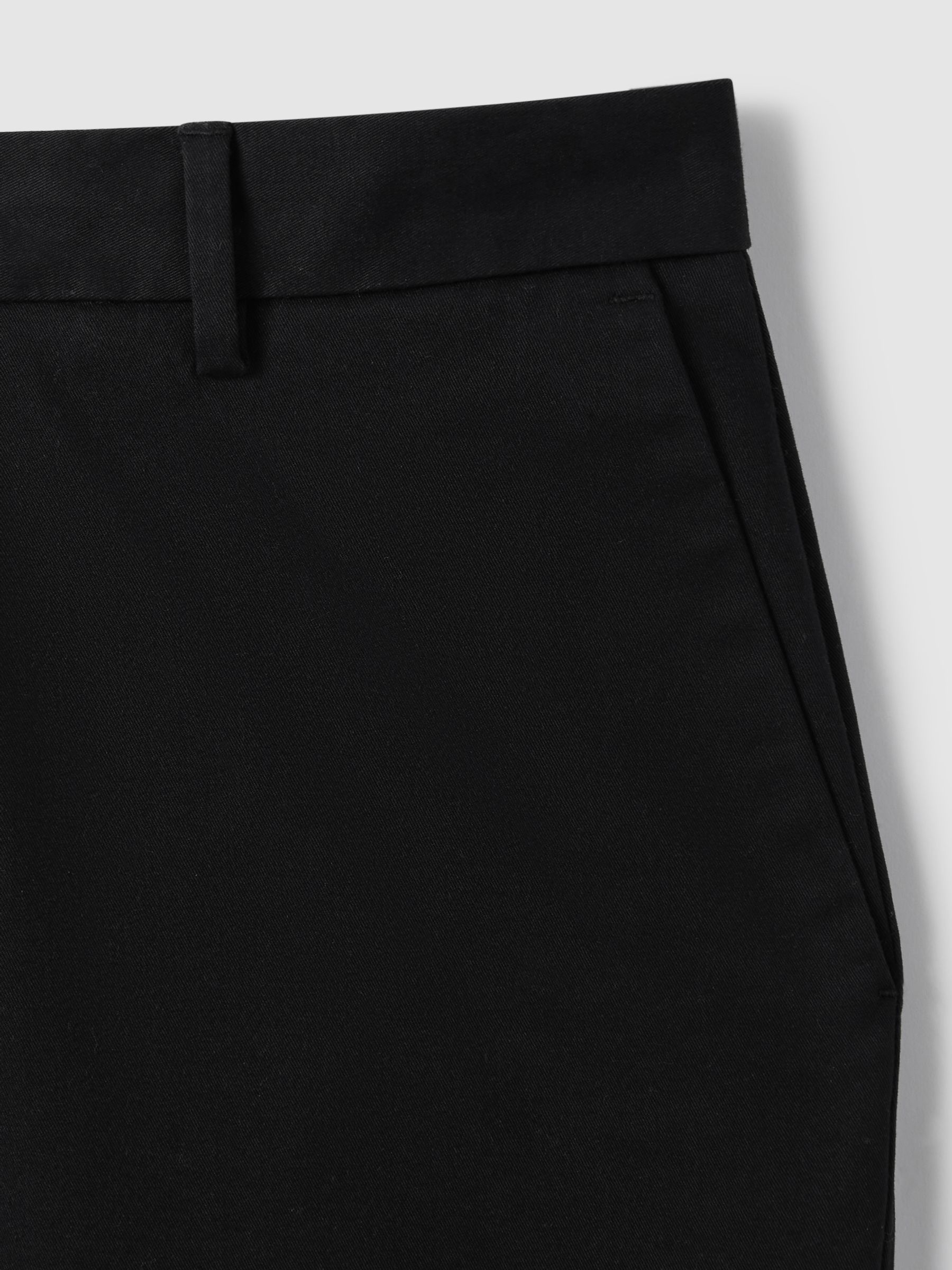 Cotton Chino Shorts with Stretch in Black