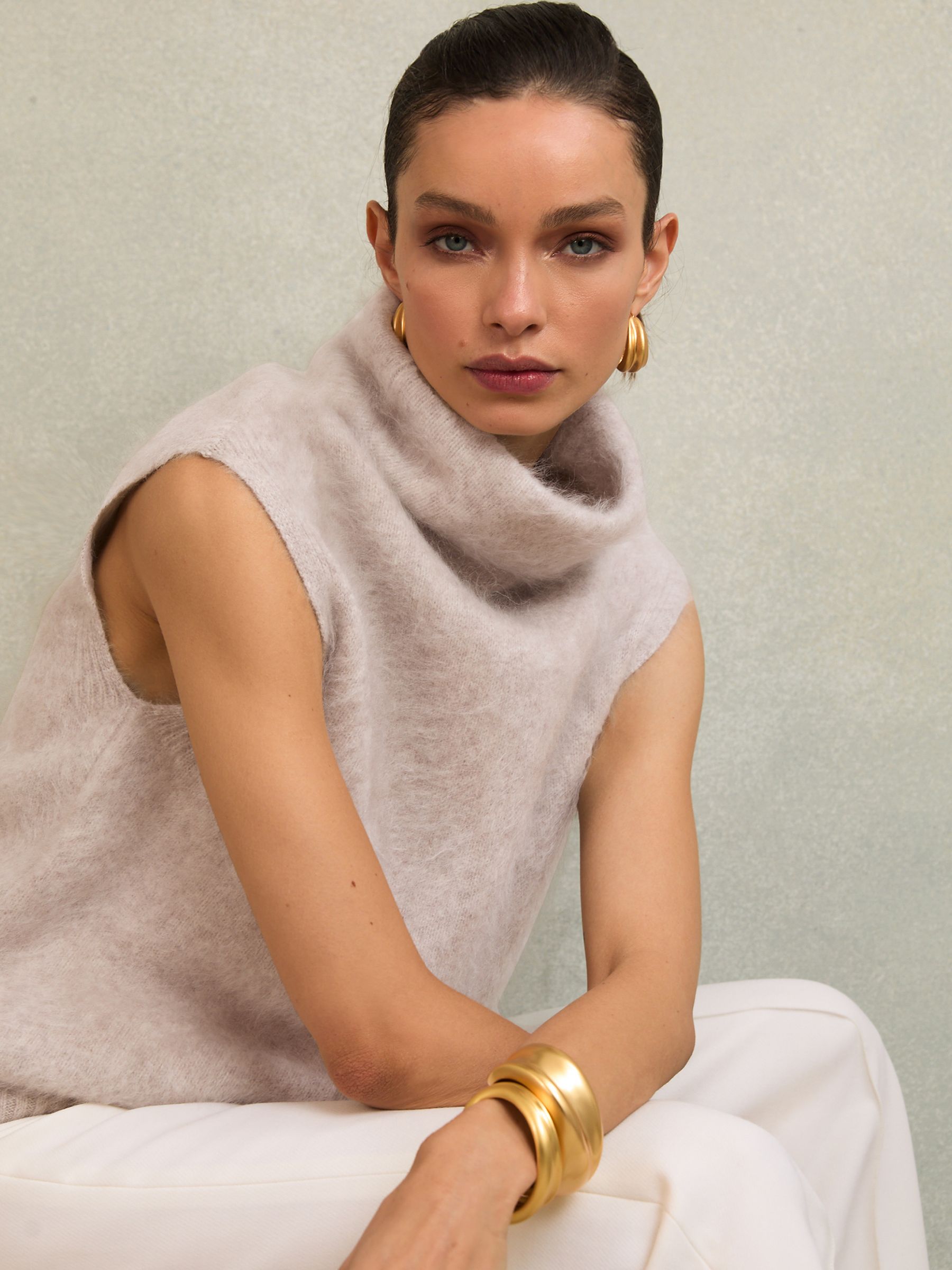 Atelier 100% Brushed-Cashmere Tank Top in Black