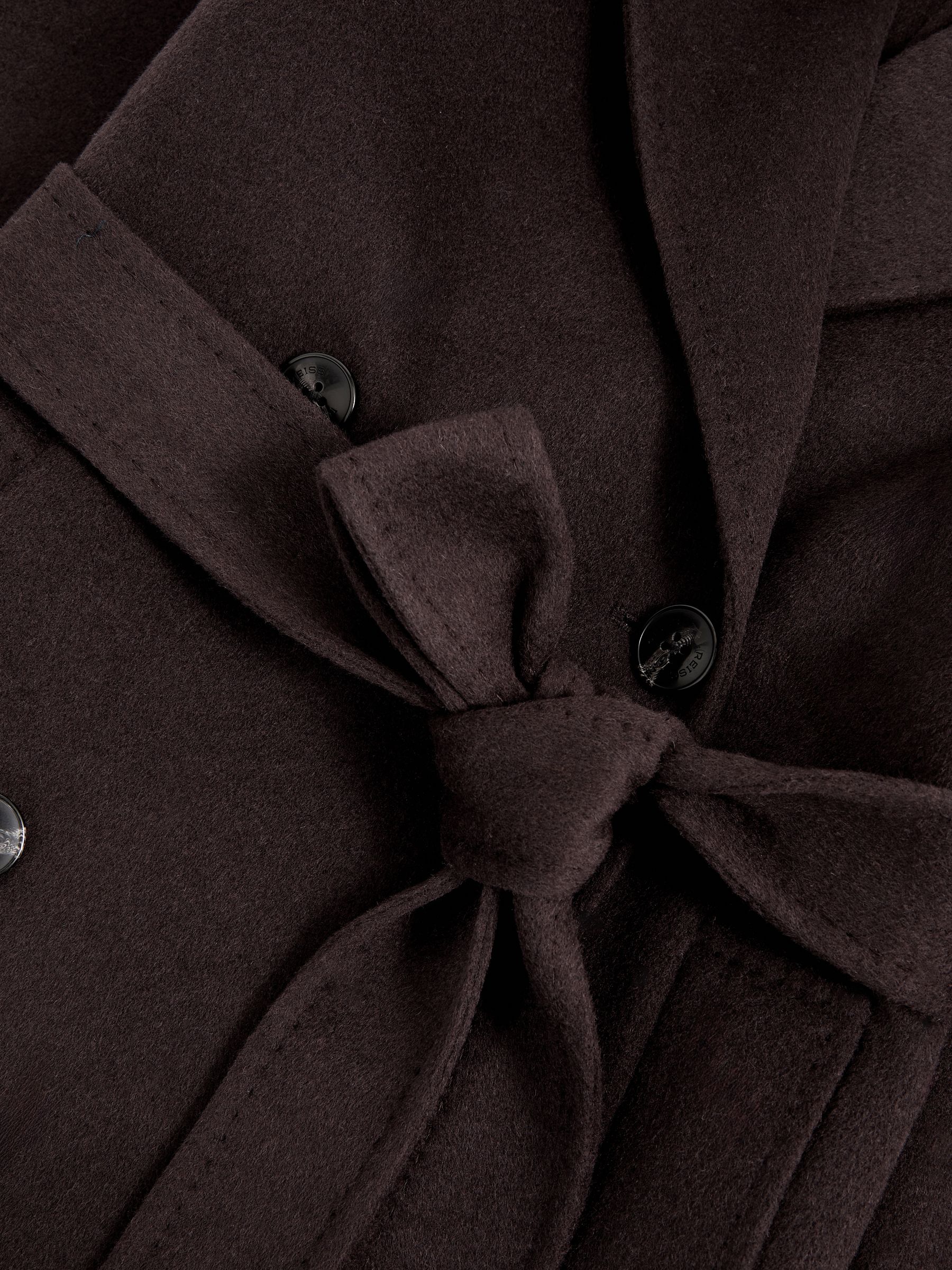 Petite Double-Breasted Blindseam Coat Wool-Blend in Aubergine