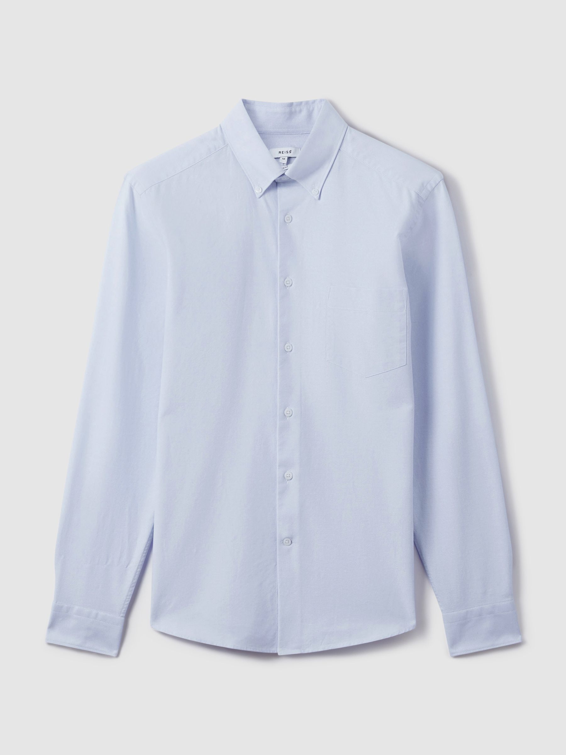 Slim-Fit Button-Down Collar Cotton Oxford Shirt in Soft Blue