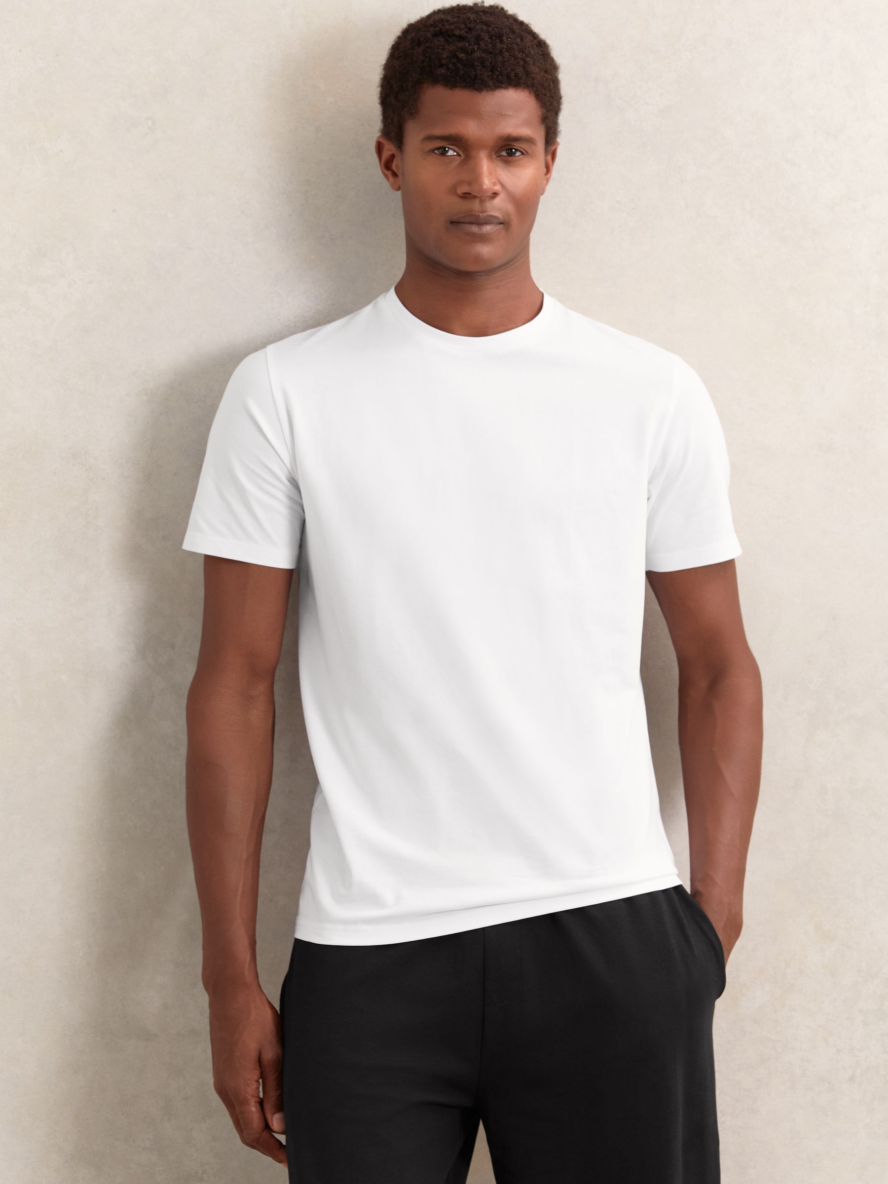 Stretch-Cotton Loungewear T-Shirts 2 Pack in White