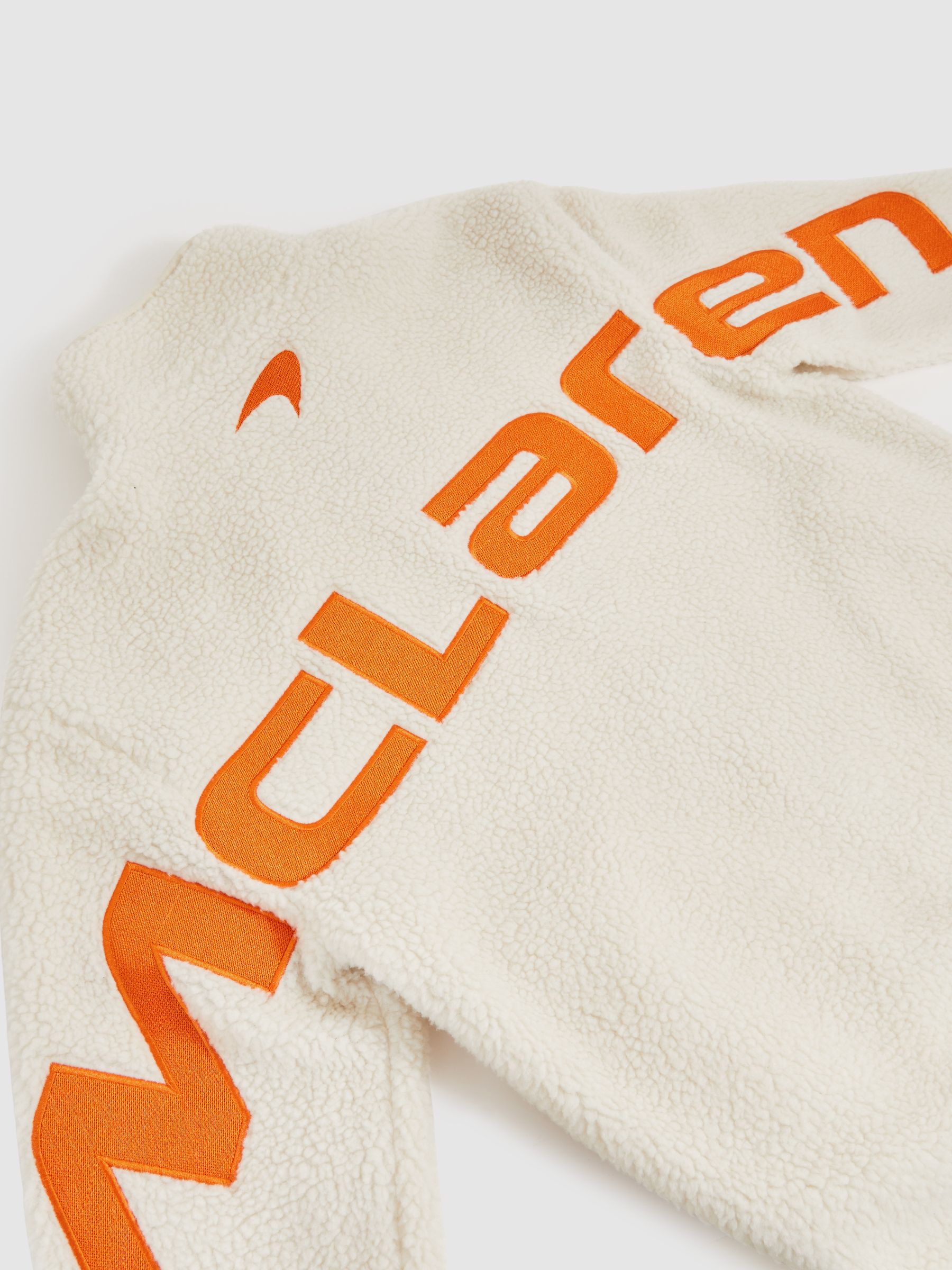 McLaren F1 Team Embroidered Fleece Jacket Unisex Fit in Off White