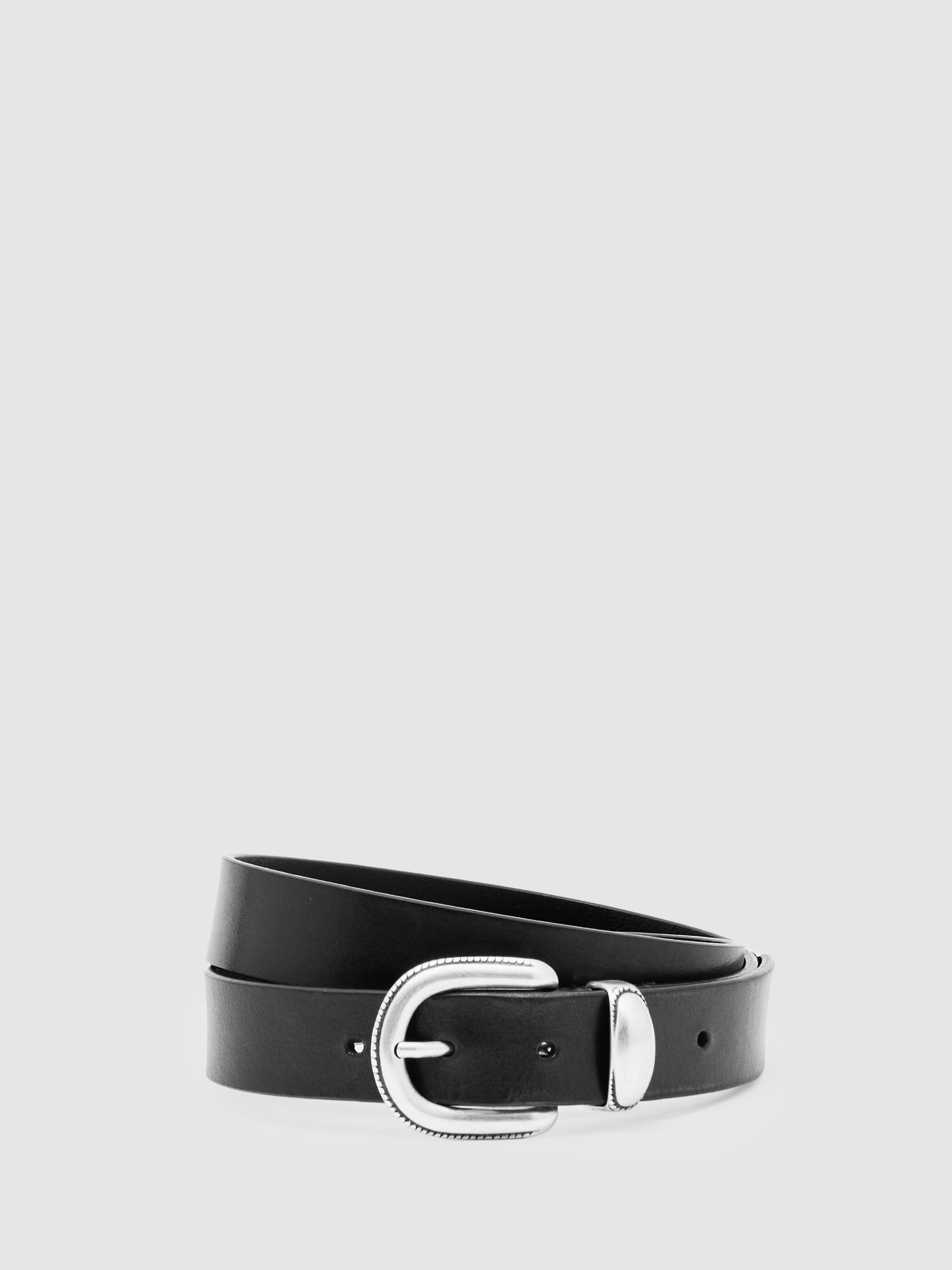 Leather Western Belt in Black