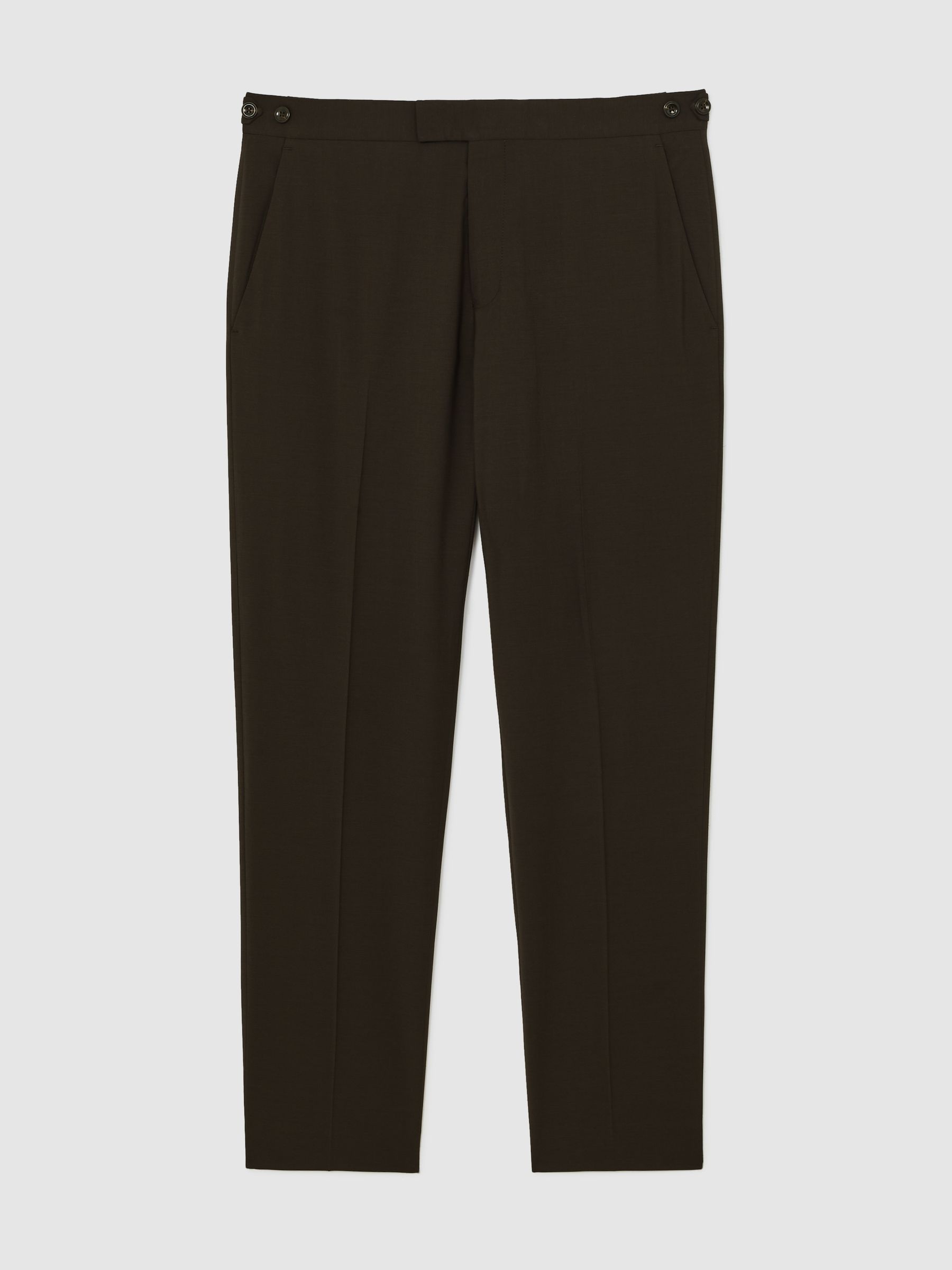 Regular-Fit Wool-Blend Suit Trousers in Chocolate Brown