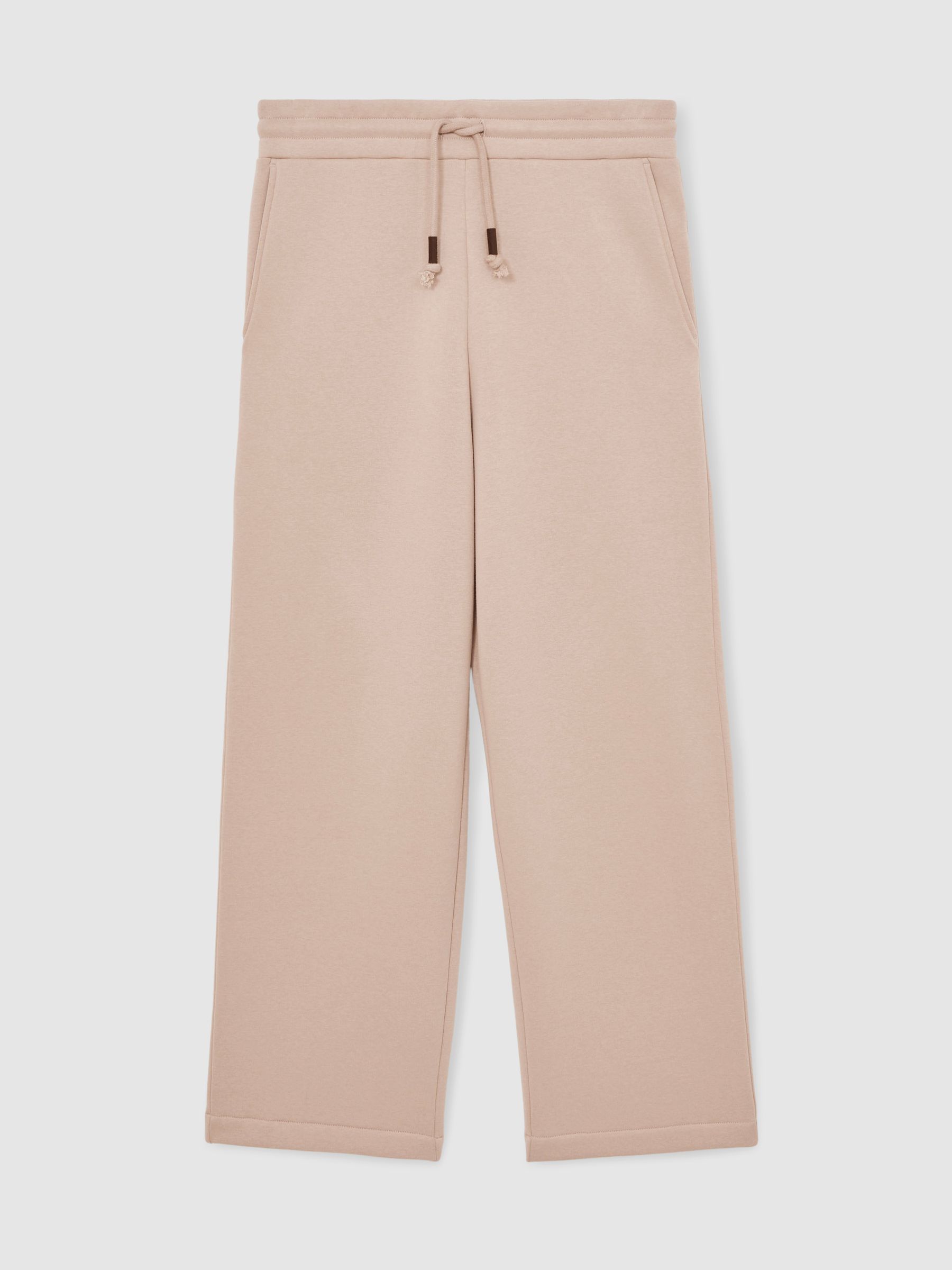 Cotton-Blend Fleece-Back Joggers in Pink