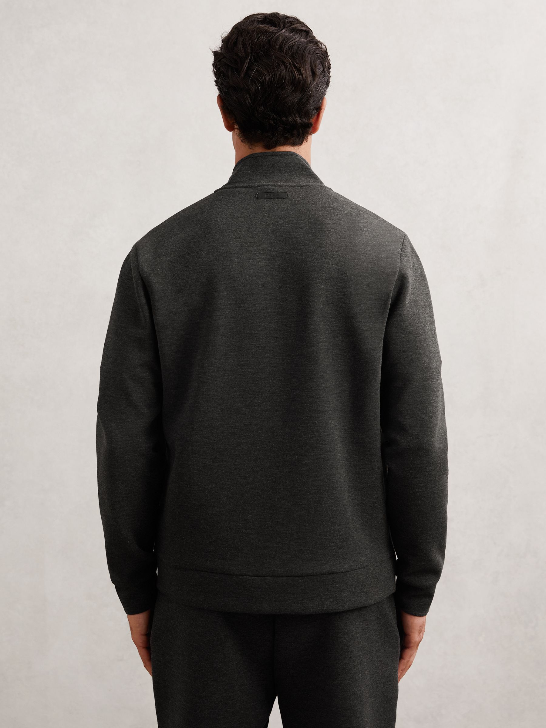 Double-Faced Jersey Zip Sweatshirt in Charcoal