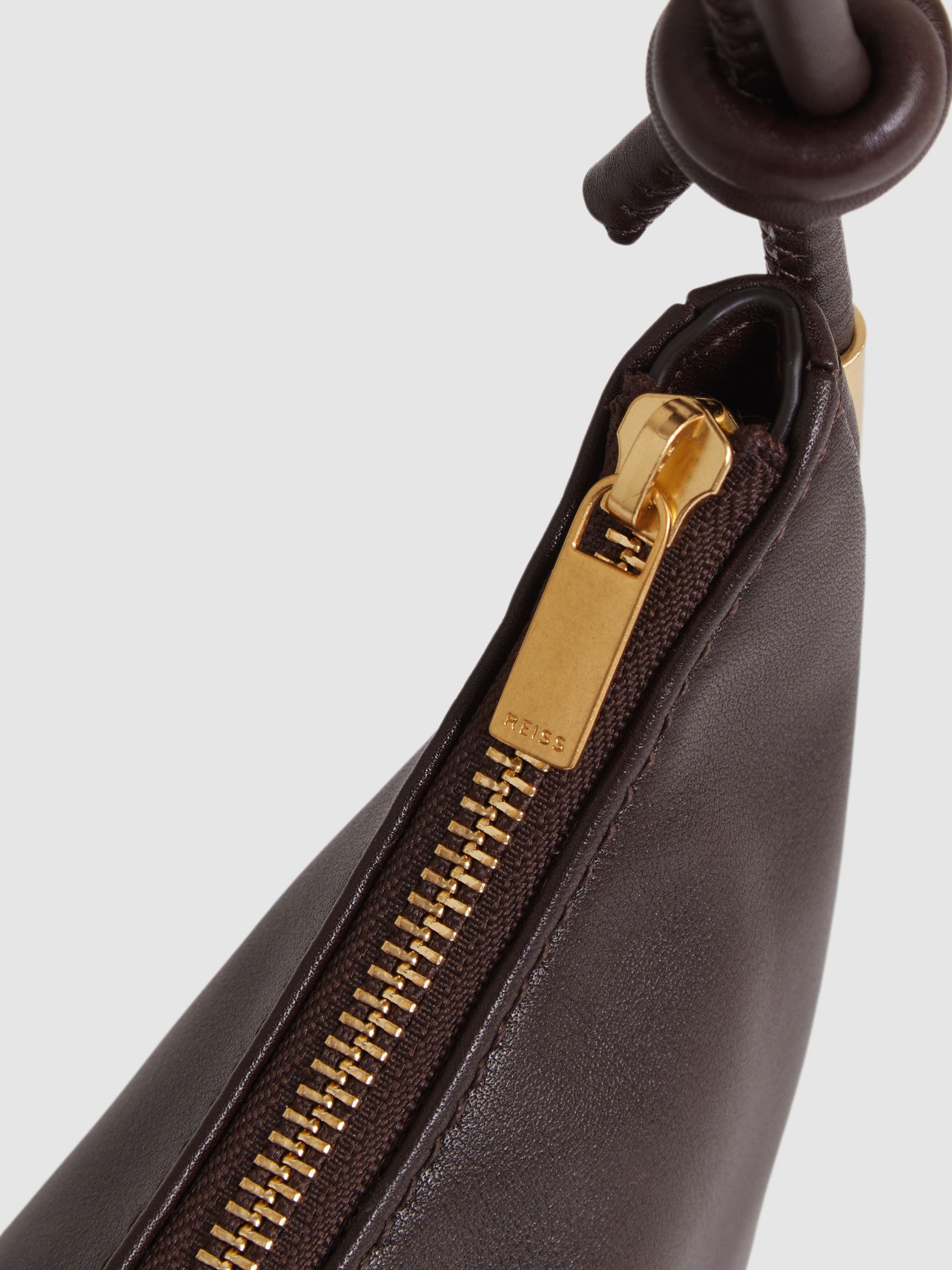 Leather Rope Strap Shoulder Bag in Oxblood