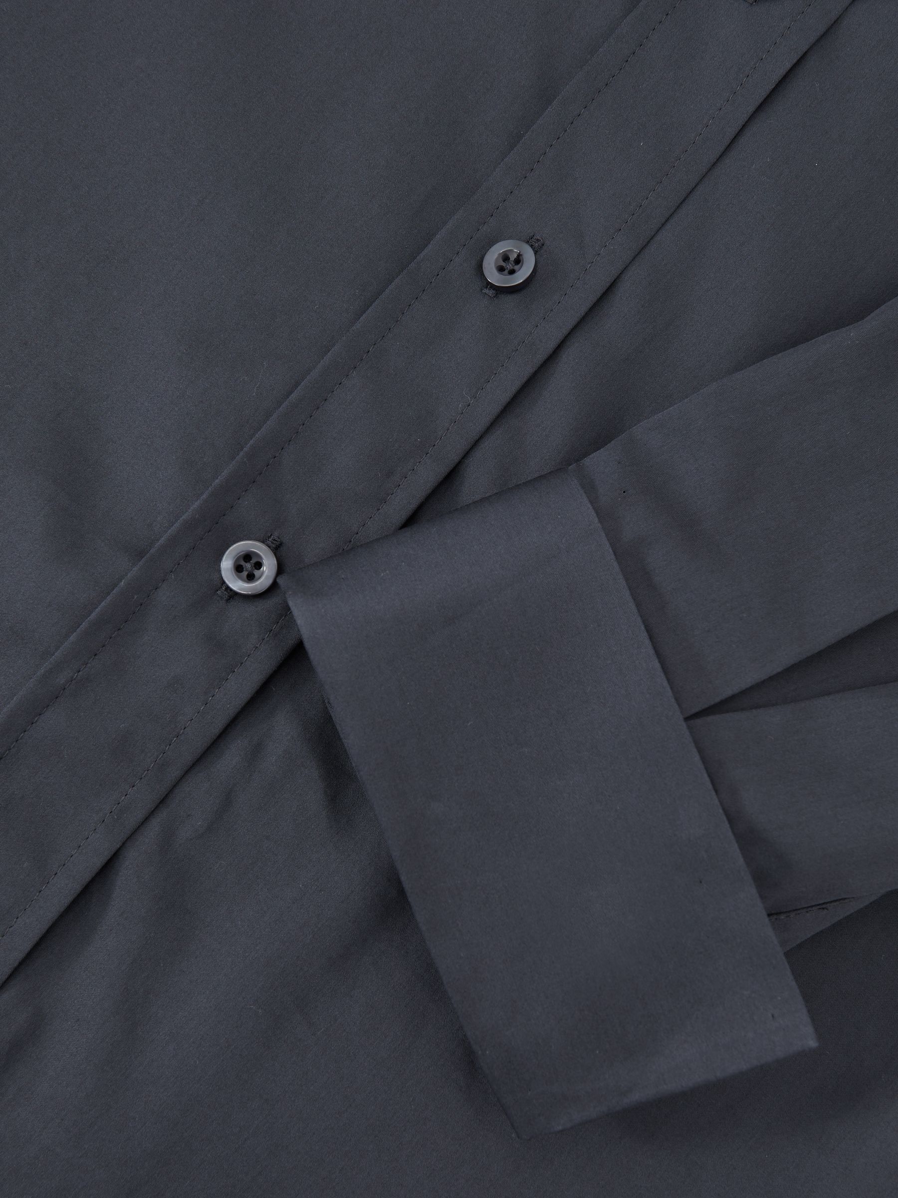 Cotton-Sateen Folded-Cuff Shirt in Navy