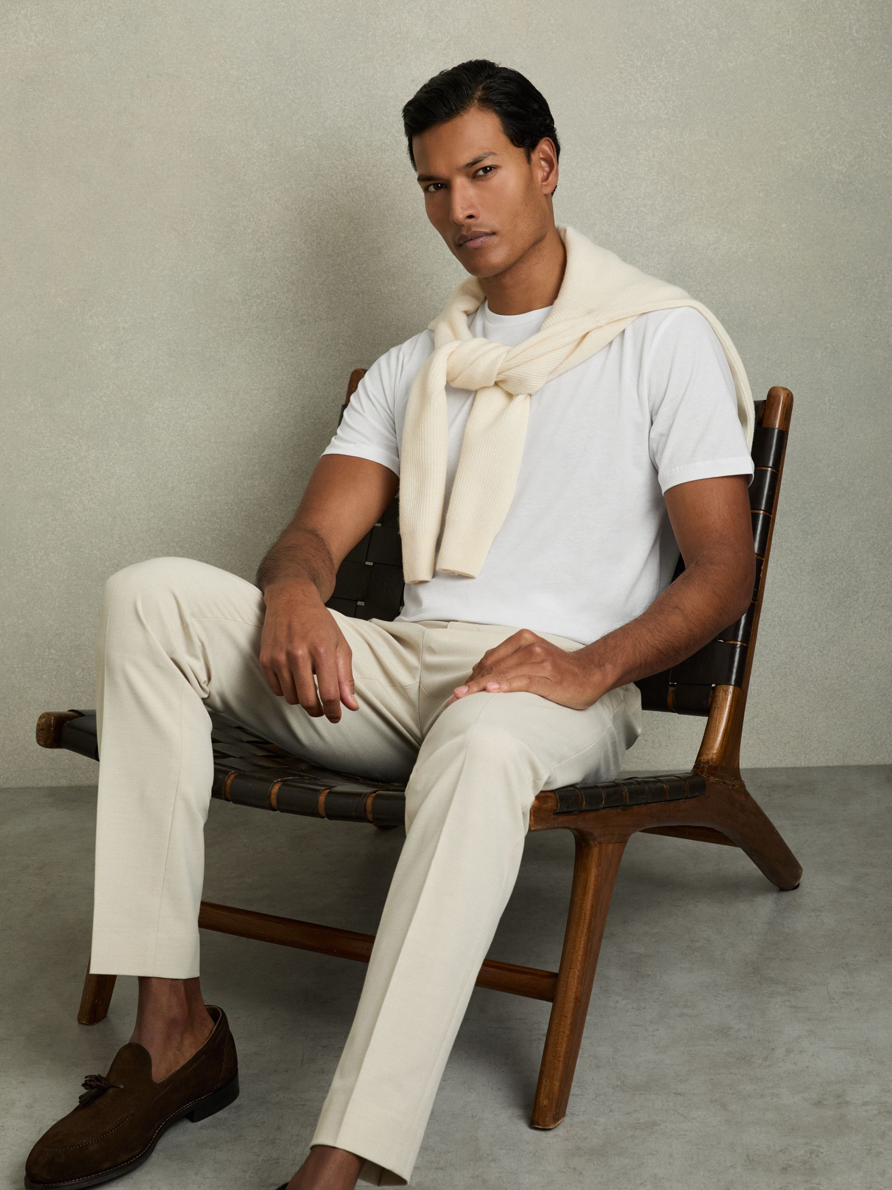 Cotton Crew Neck T-Shirt in White