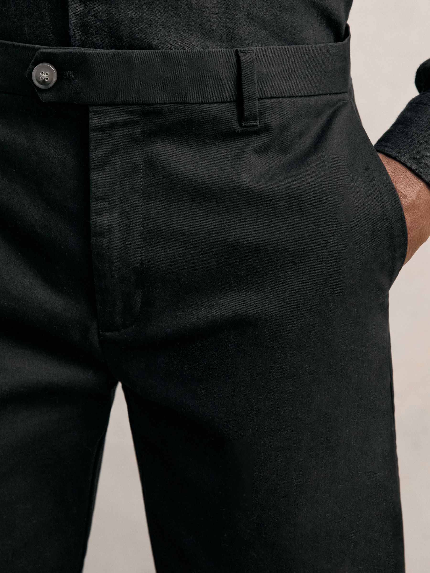 Cotton Chino Shorts with Stretch in Black