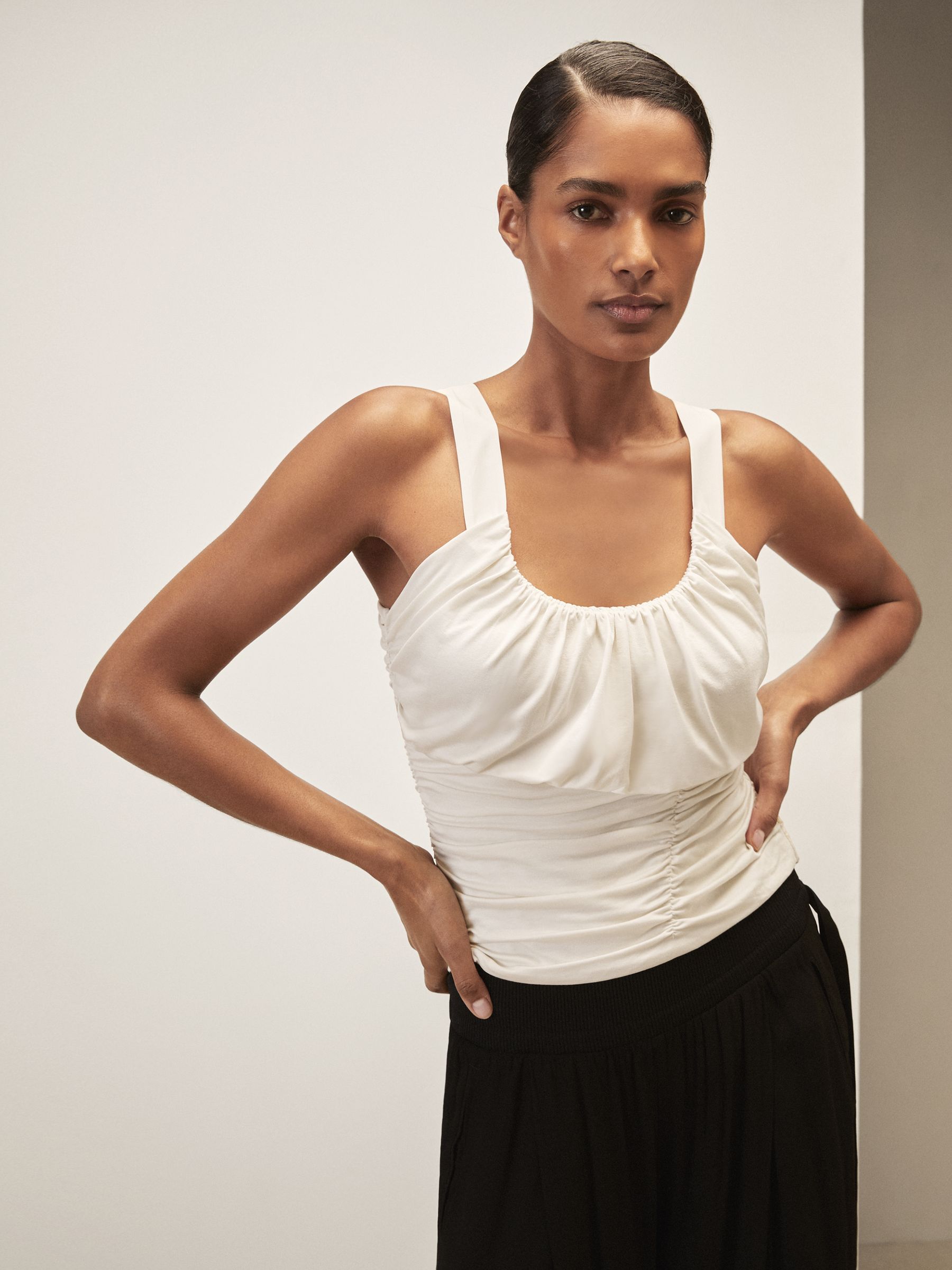 Reiss | Royal Ballet Ruched Vest in Ivory