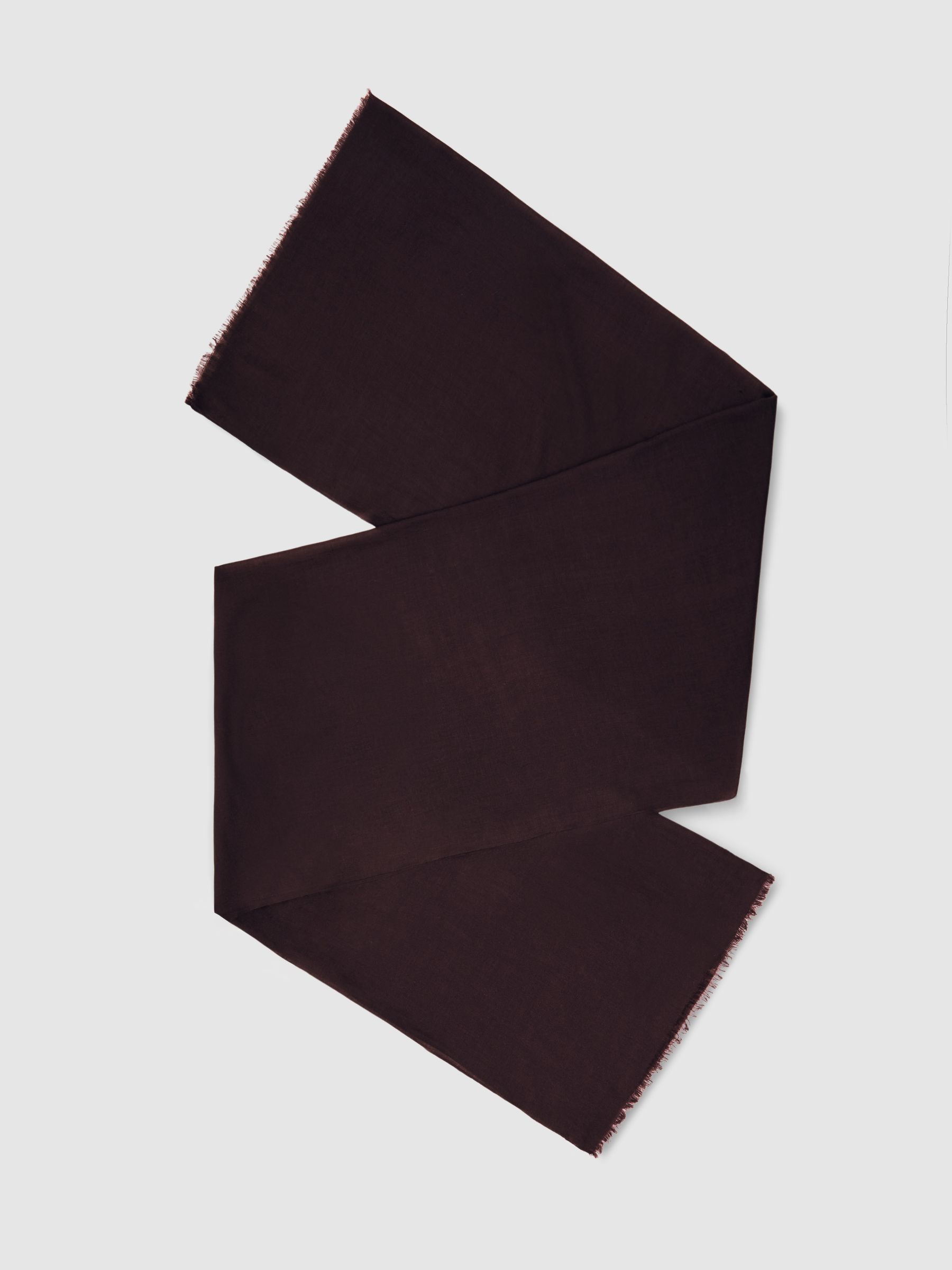 Wool-Cashmere Lightweight Scarf in Burgundy
