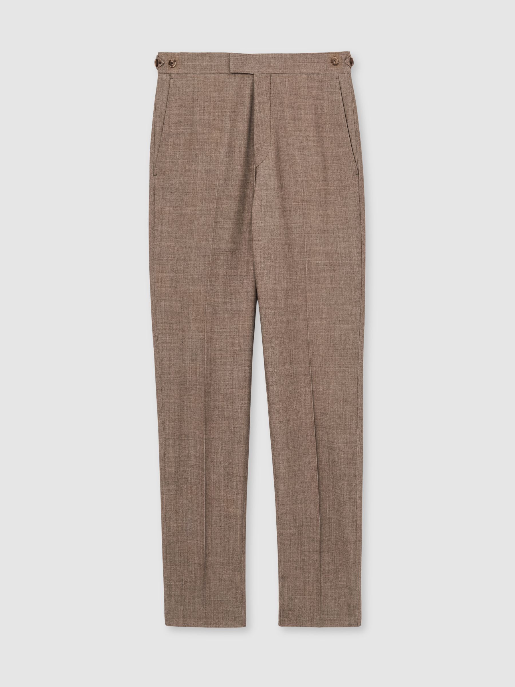 Slim-Fit Textured Suit Trousers With Wool in Brown