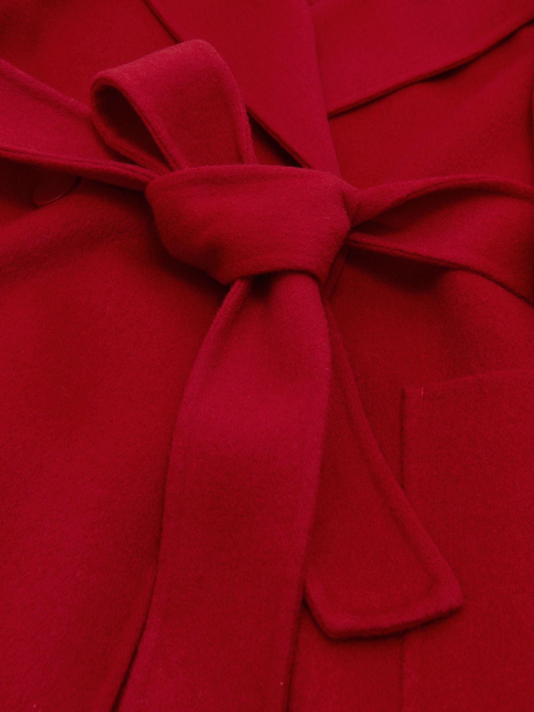 Petite Double-Breasted Blindseam Coat Wool-Blend in Red