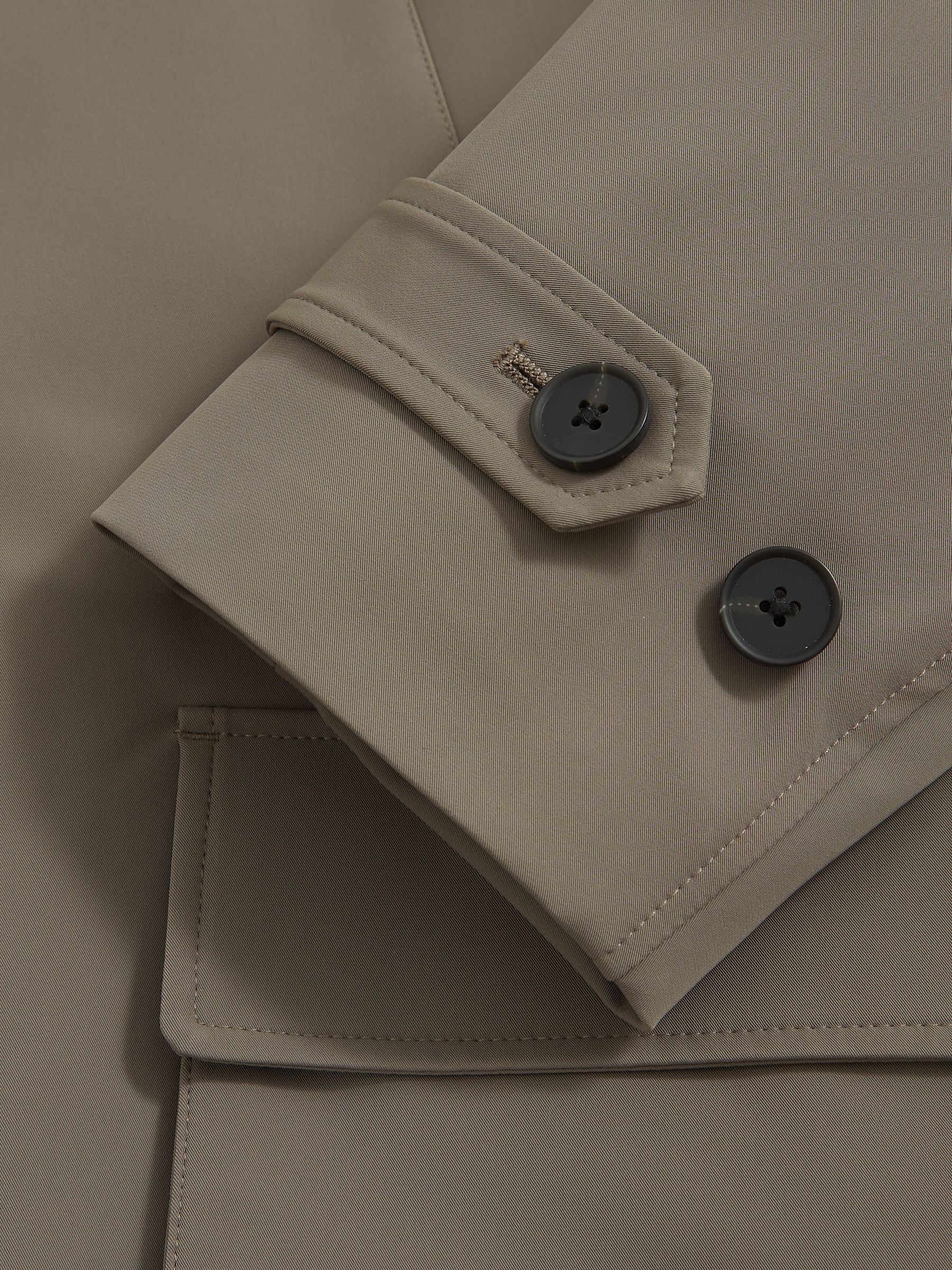 Hybrid Removable-Gilet Overcoat in Mushroom Brown