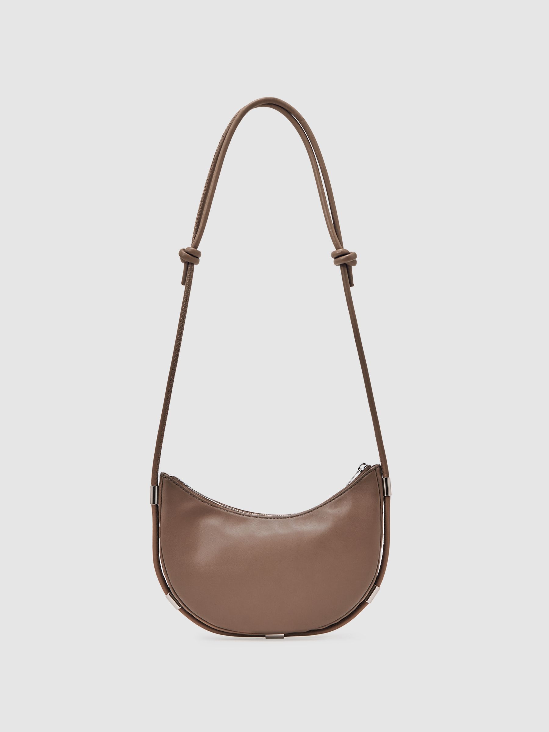 Leather Rope Strap Shoulder Bag in Neutral