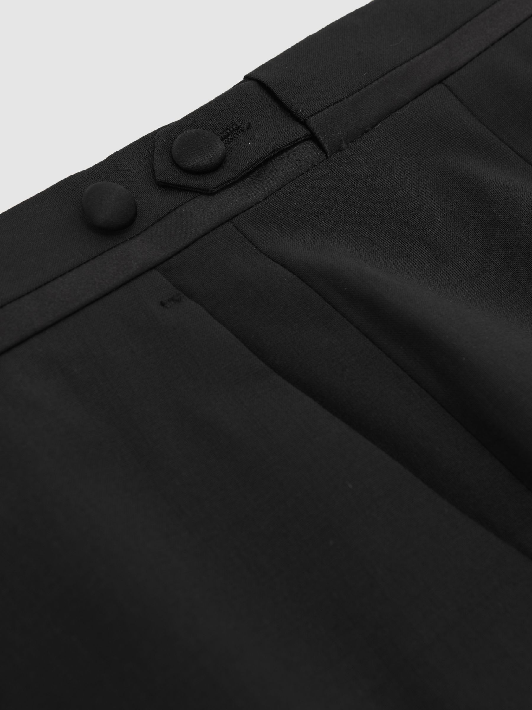 Slim-Fit Wool-Blend Tuxedo Trousers in Black