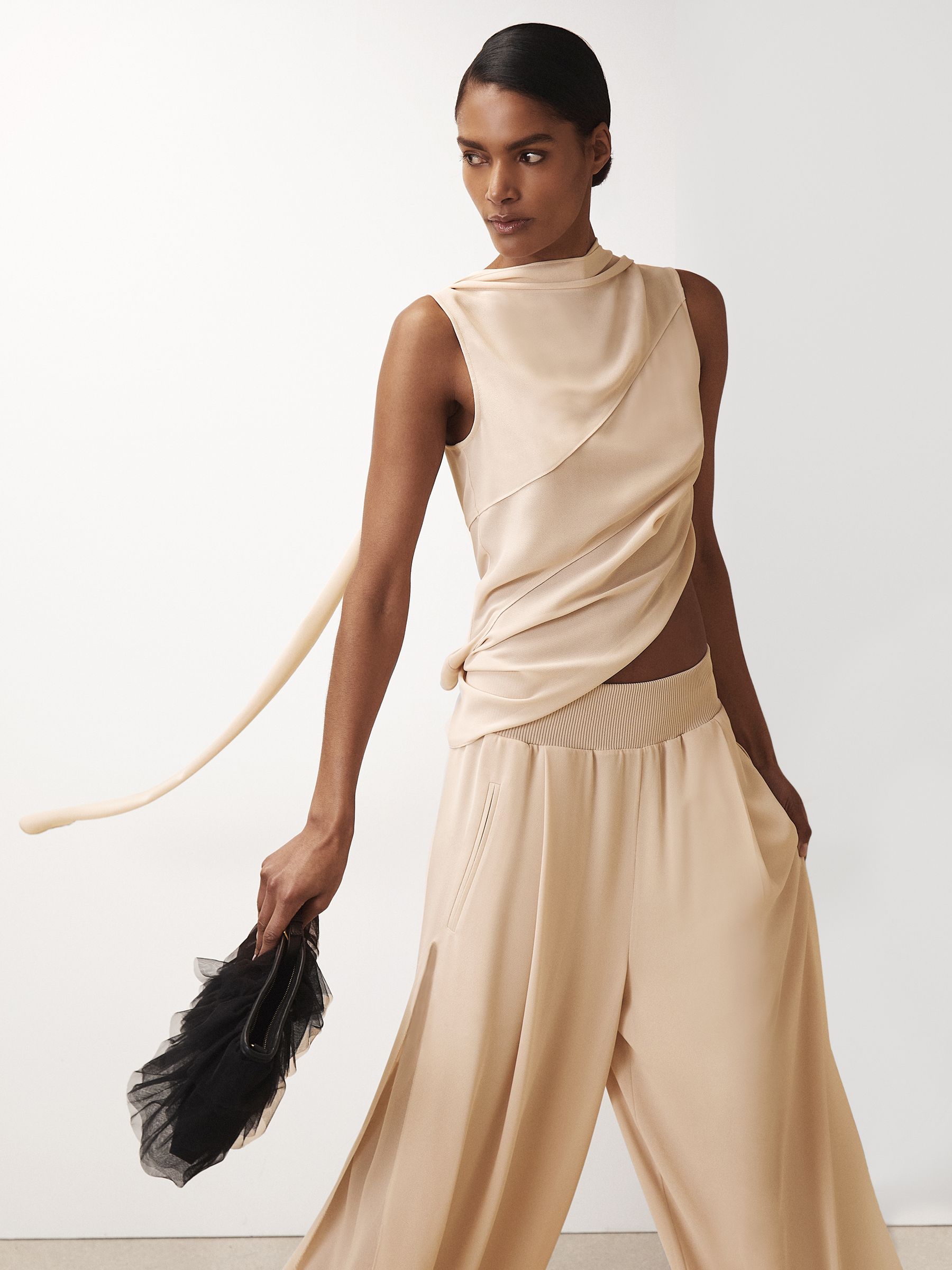 Reiss | Royal Ballet Panel Shell Top in Pale Pink