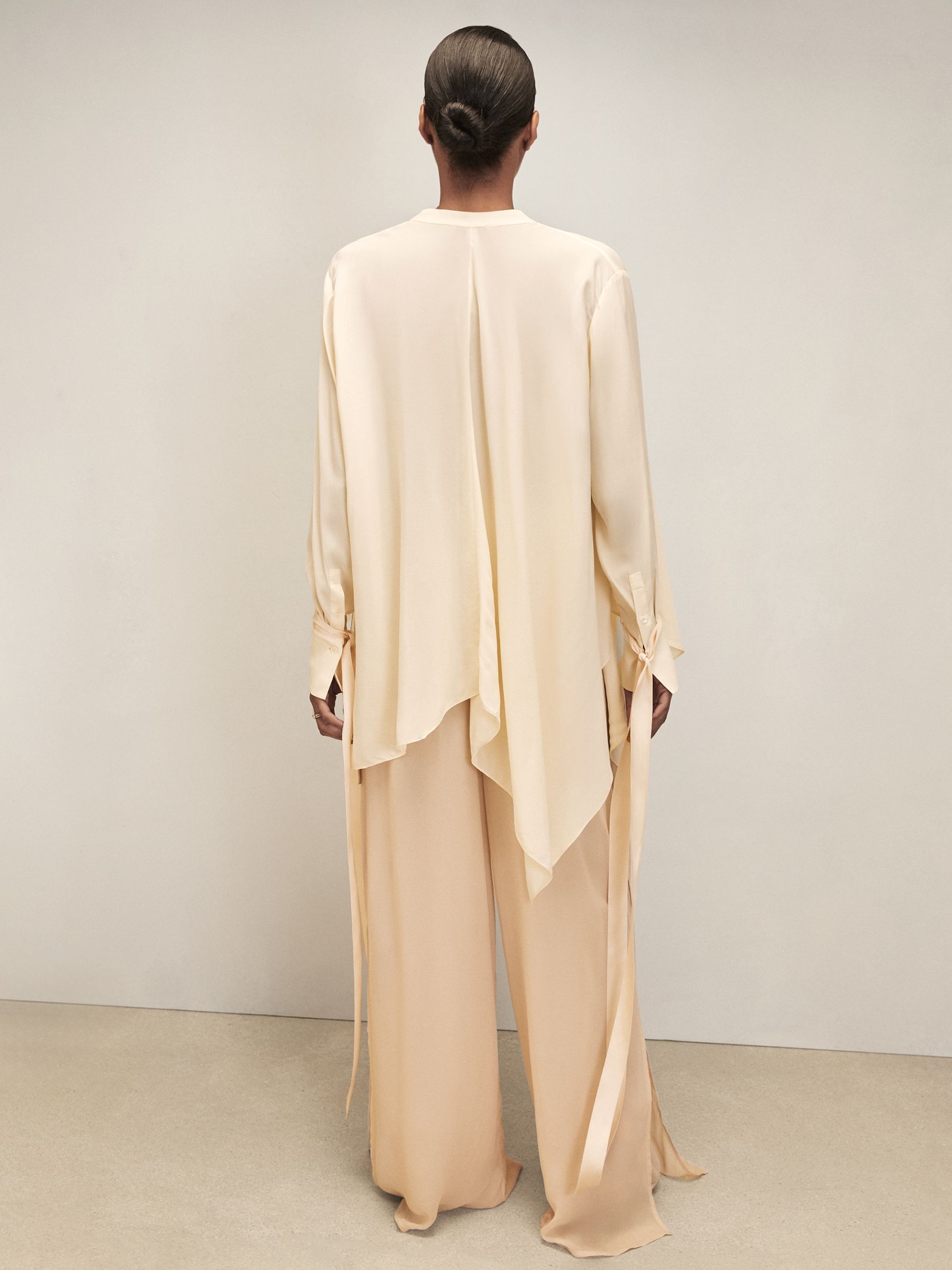 Reiss | Royal Ballet Tie-Cuff Blouse in Cream