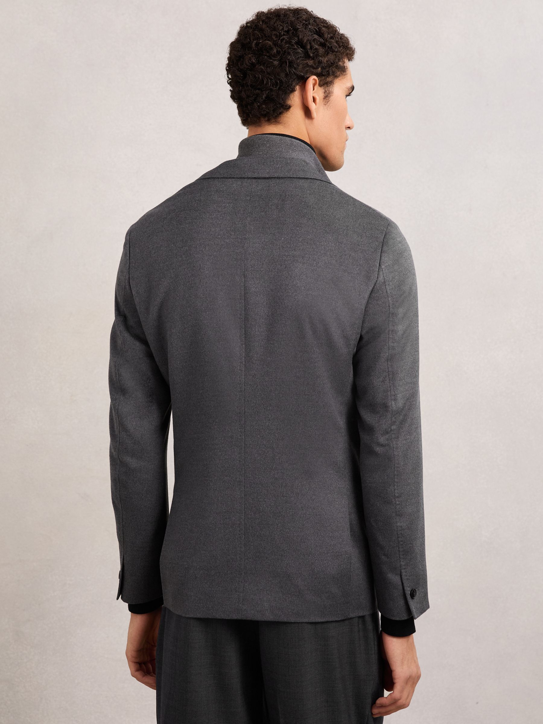 Single-Breasted Blazer With Gilet Insert Tailored-Fit in Charcoal