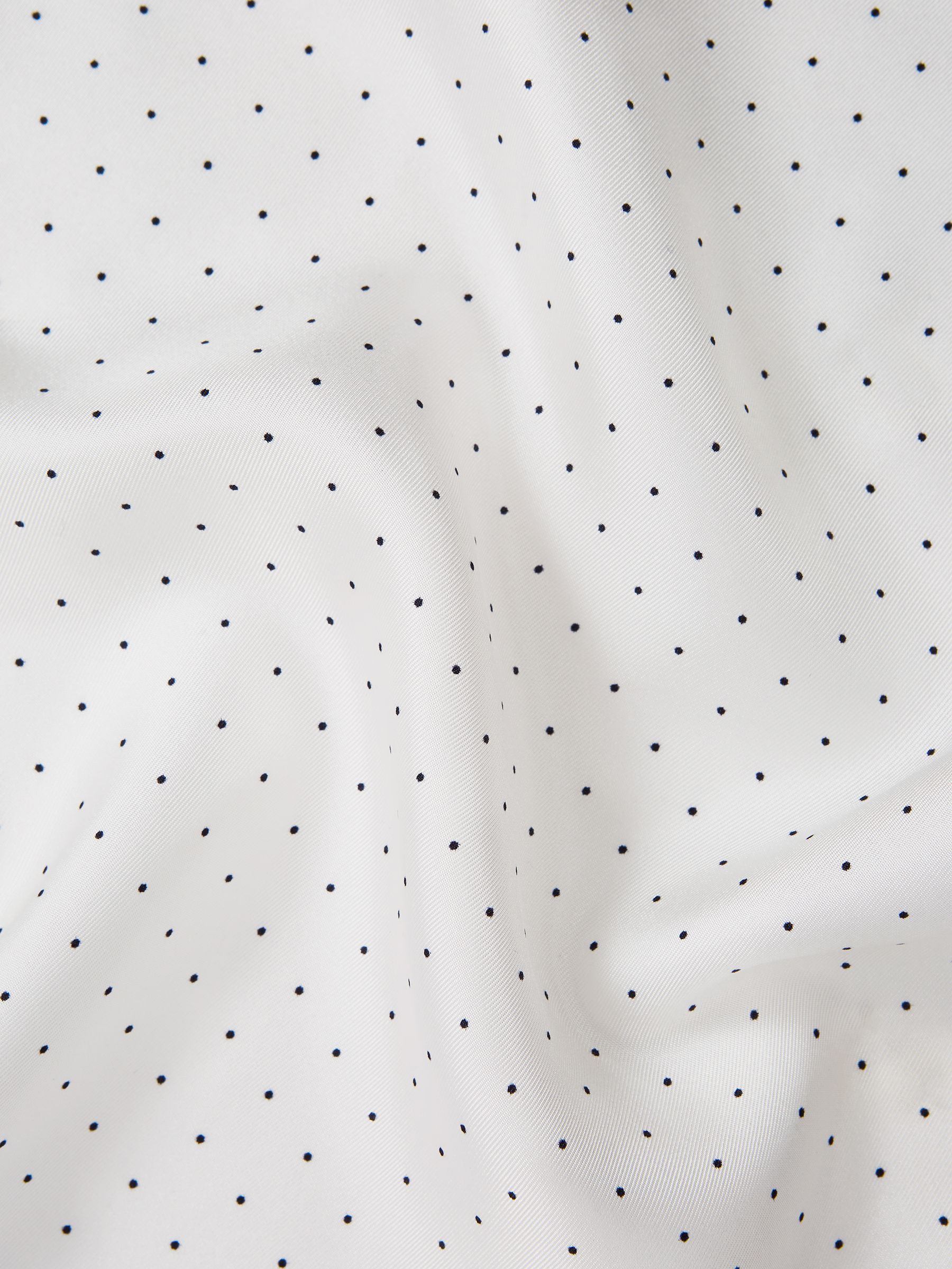Polka Dot Silk Pocket Square in White