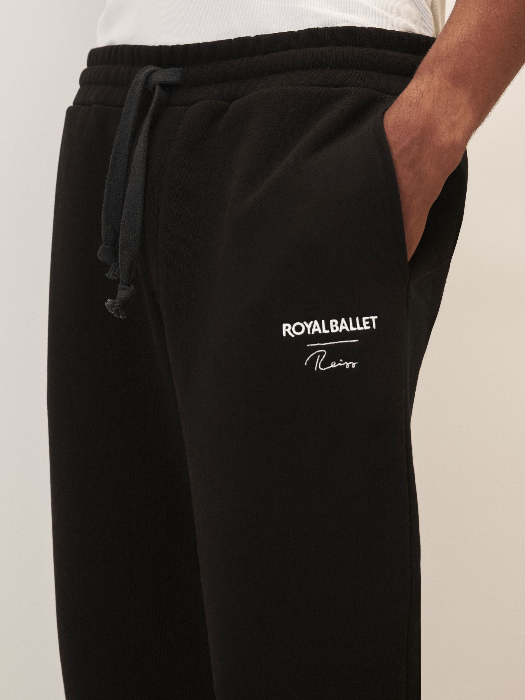 Reiss | Royal Ballet Cuffed Joggers in Washed Black
