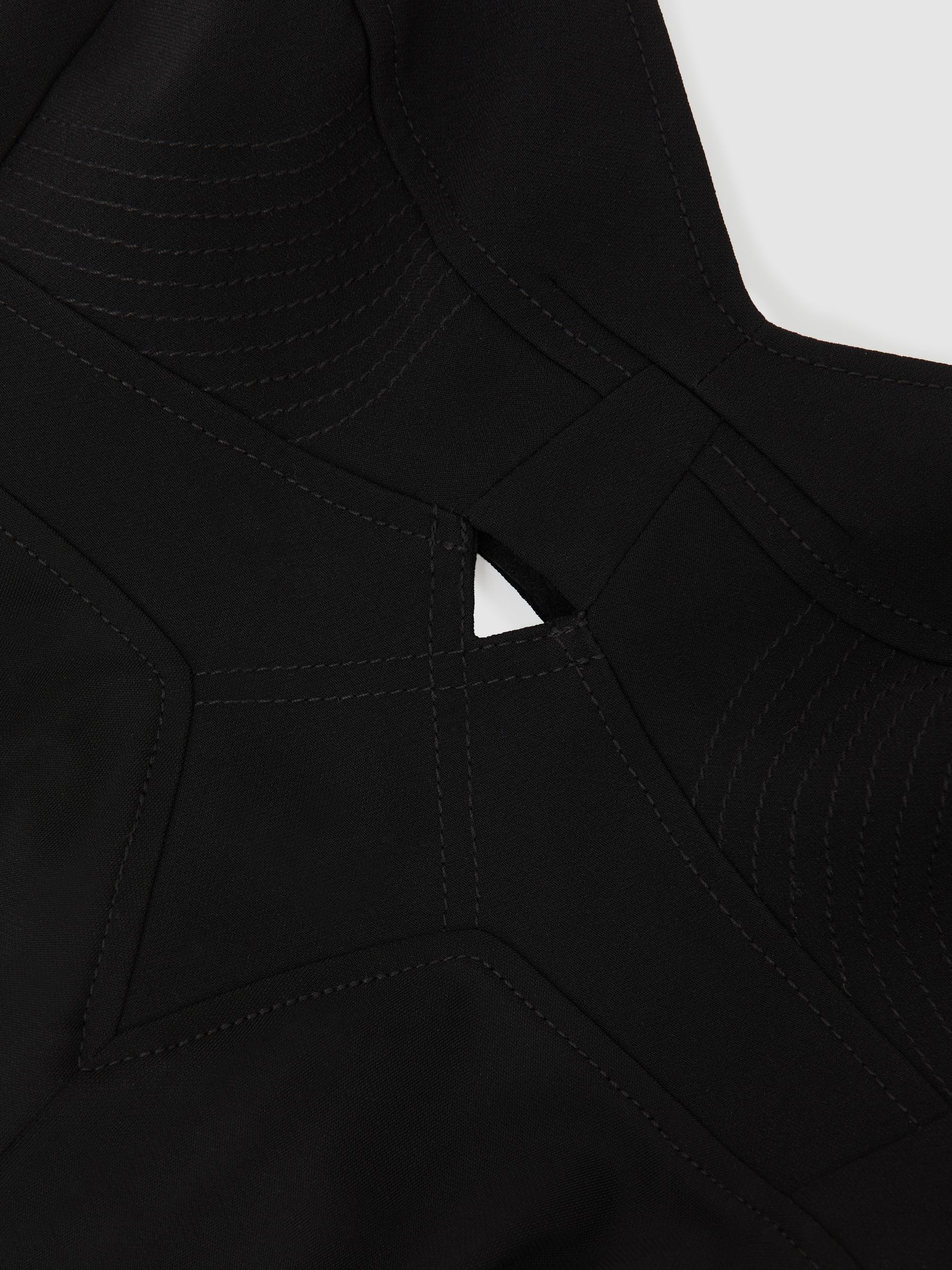 Reiss | Royal Ballet Bustier Midi Dress in Black