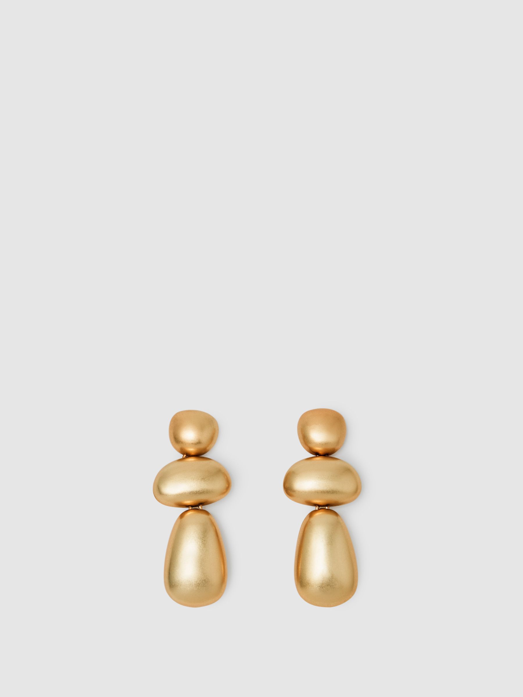 Tone Dome Drop Earrings in Gold