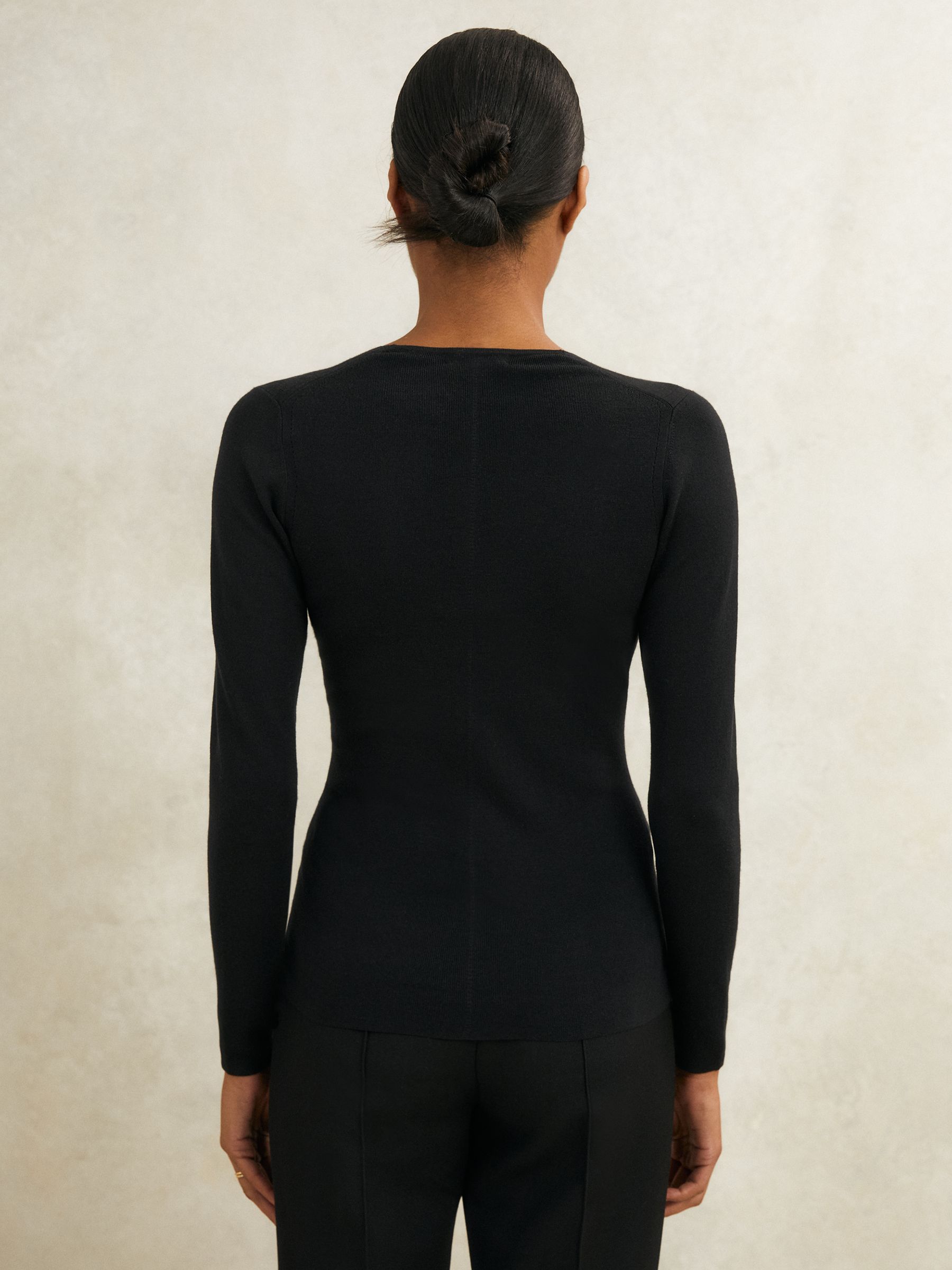 Atelier Knitted Silk-Blend Top in Black